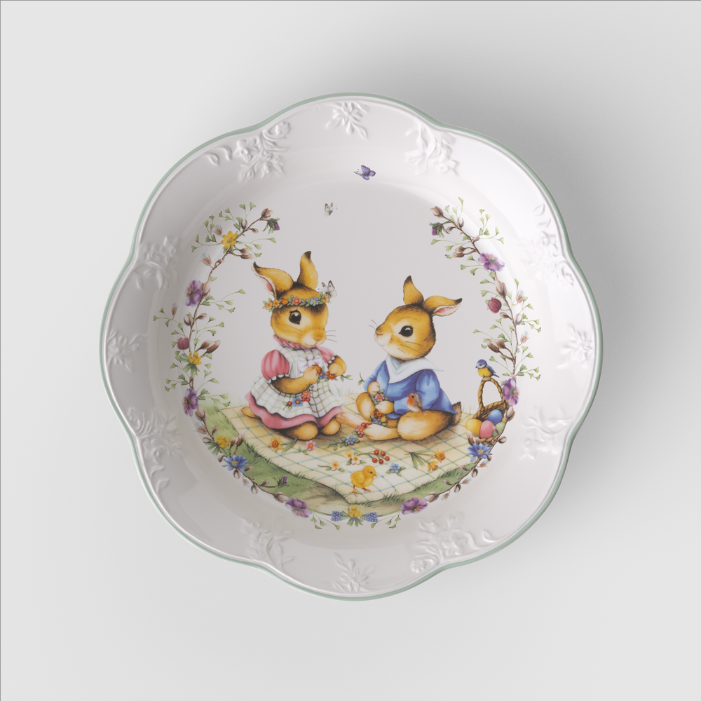 Spring Fantasy Appetizer/ Dessert Bowl - Green, 11.2 oz, Premium Porcelain