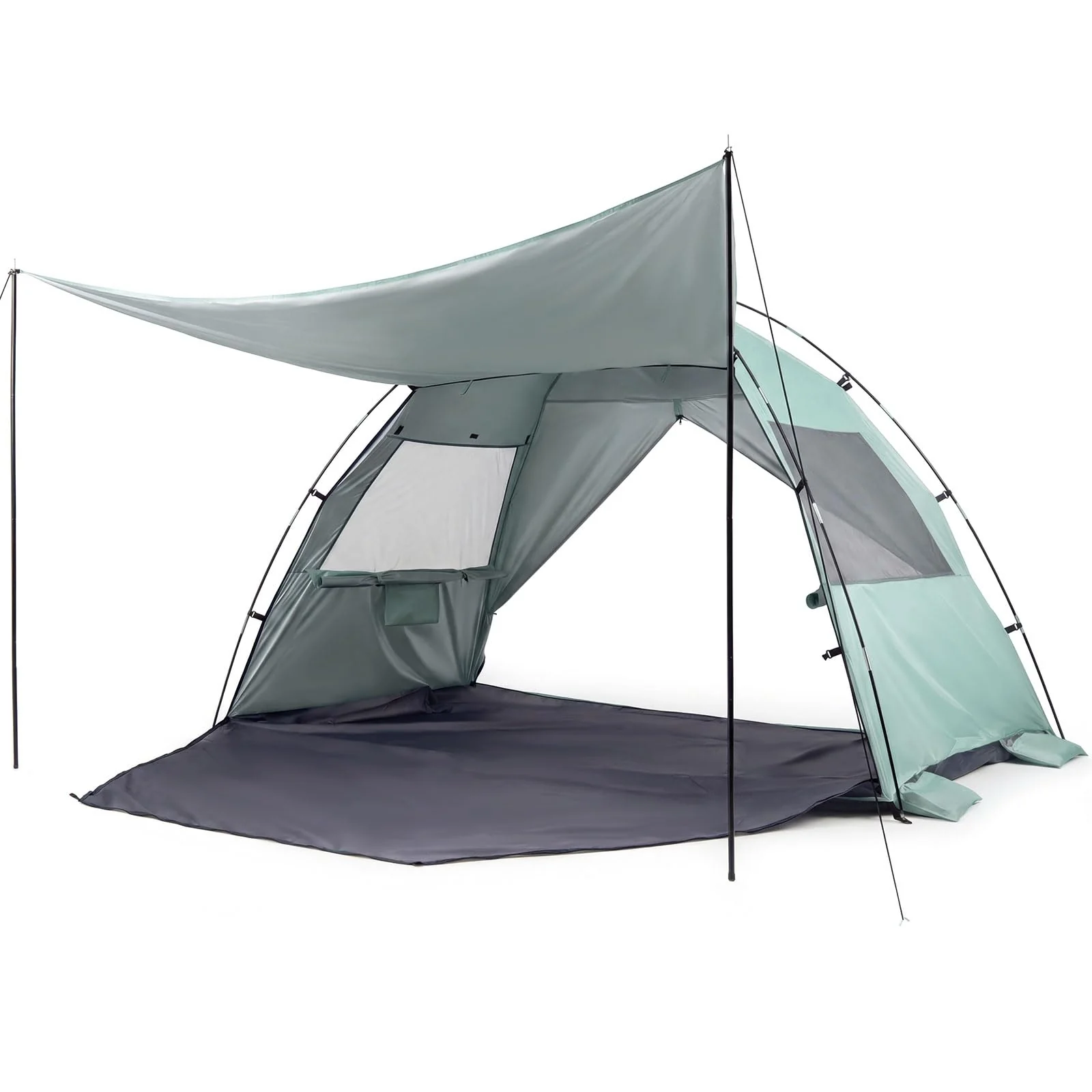 Tangkula 3/4/5/6 Person Pop Up Beach Tent with Canopy