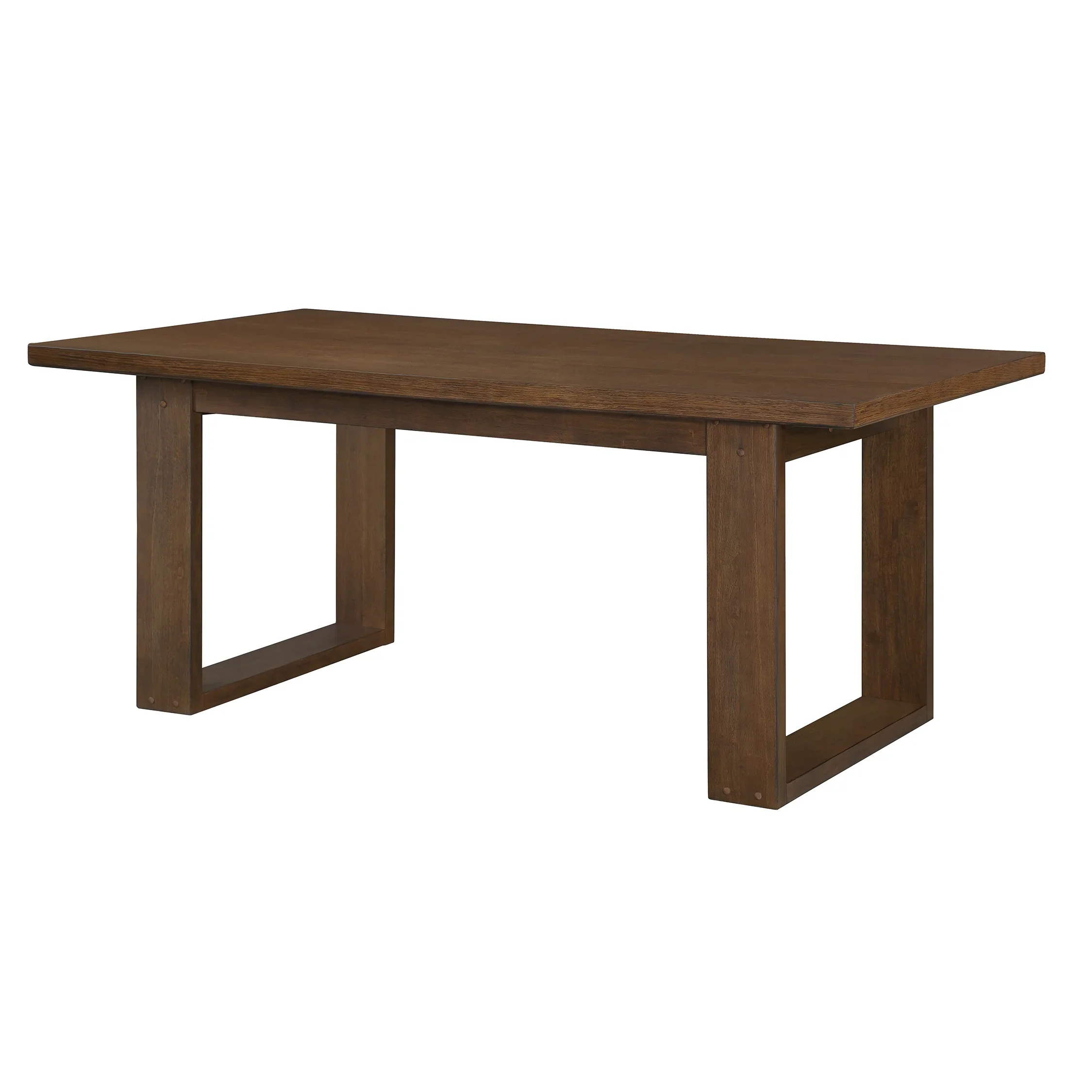 Better Homes & Gardens Ezra Collection Rectangular Double Pedestal Dining Table, 70 in, Walnut