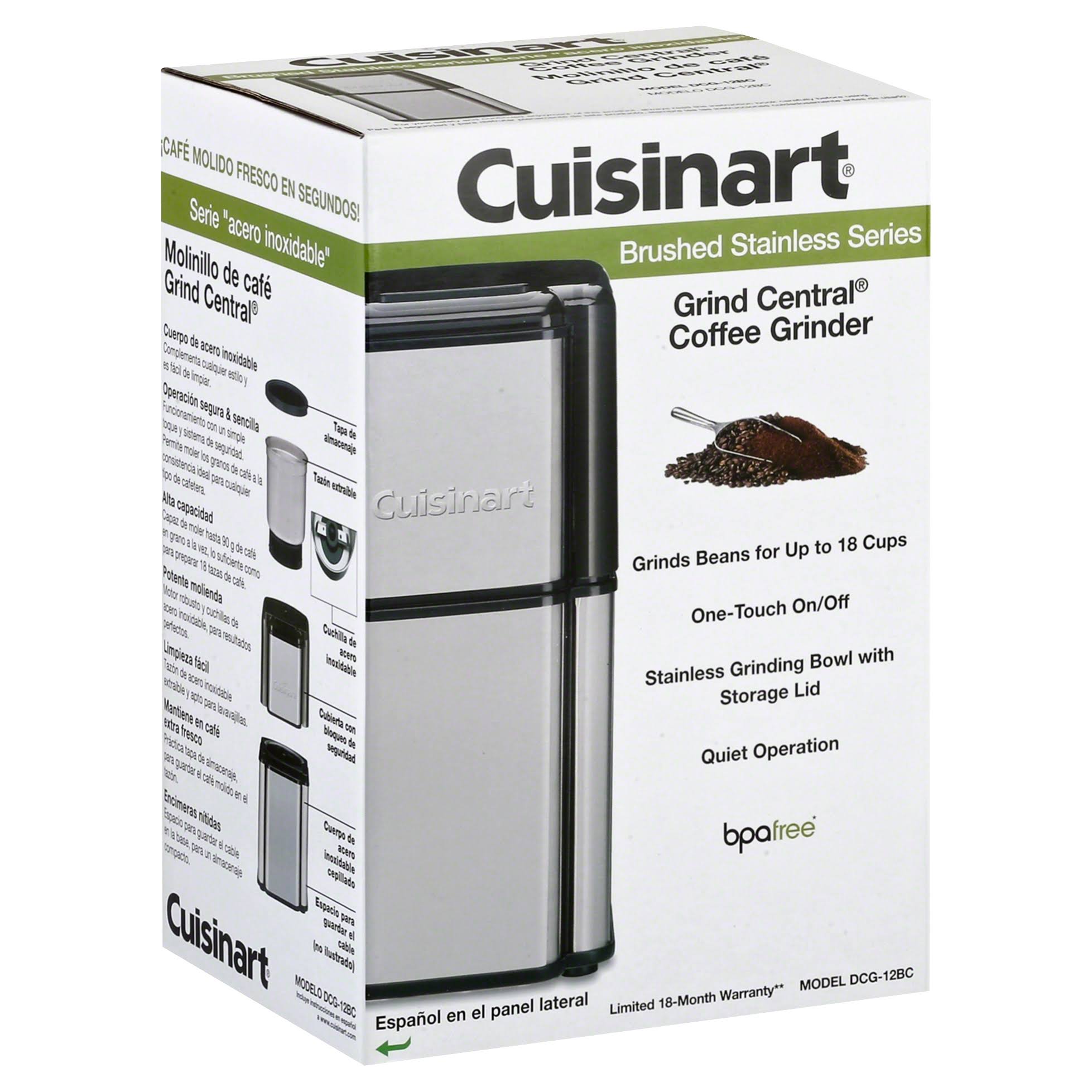 Cuisinart Brushed Stainless Series Coffee Grinder, Grind Central
