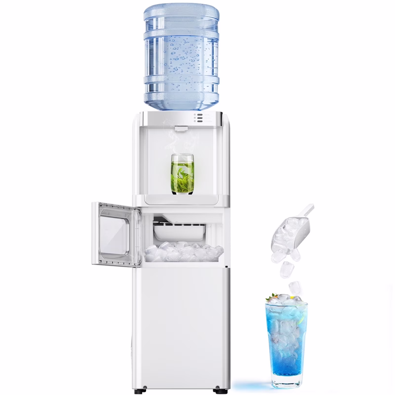 2-5 Gallon Water Dispenser 6-Min Ice Maker, 3-in-1 Hot/Cold/Ice, Child Lock Energy-efficient, for Home/Office, Black(Black) - Image 3