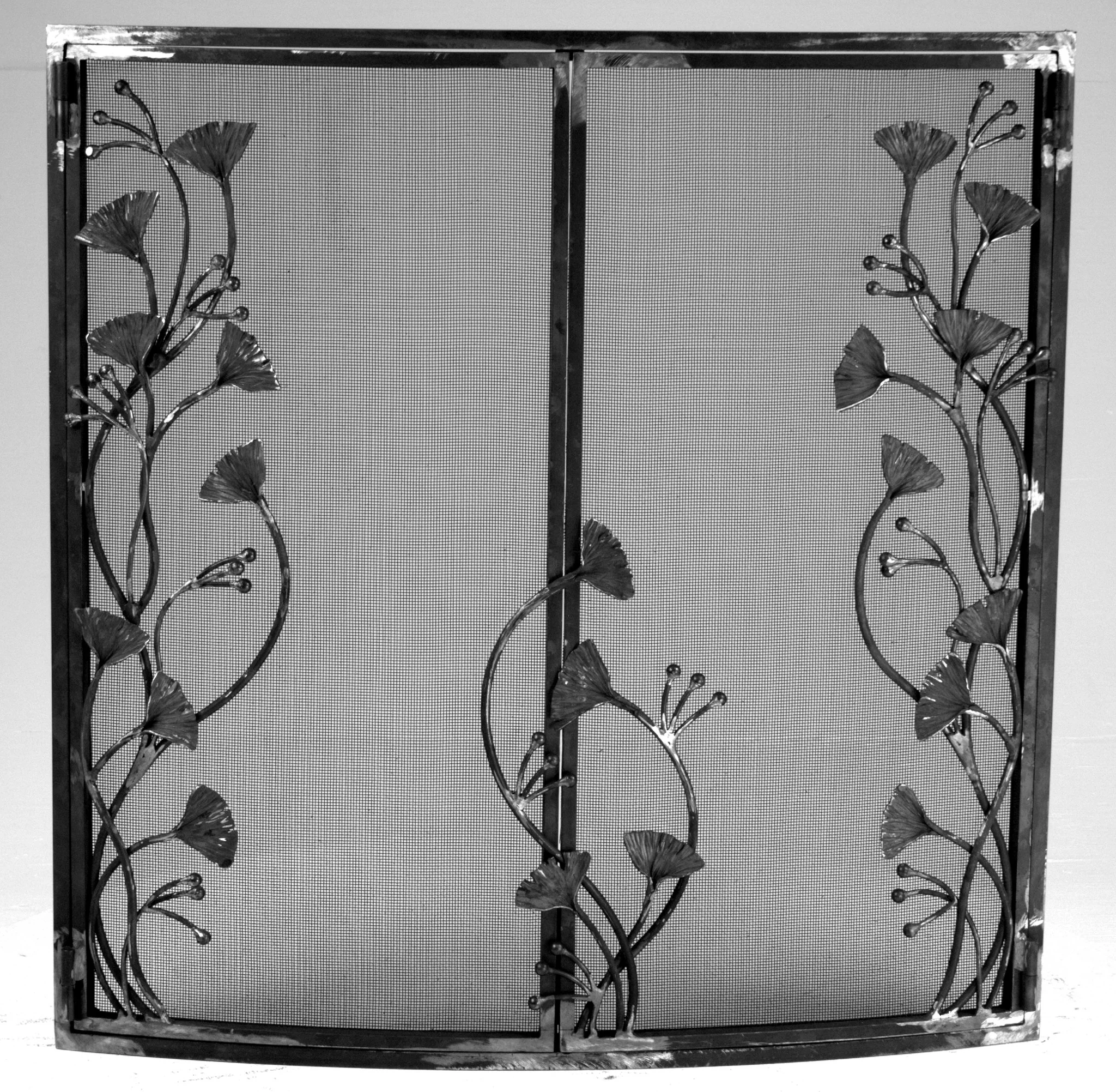 Gingko Leaf Fireplace Screen Door - TA Screen Specialist, Inc.