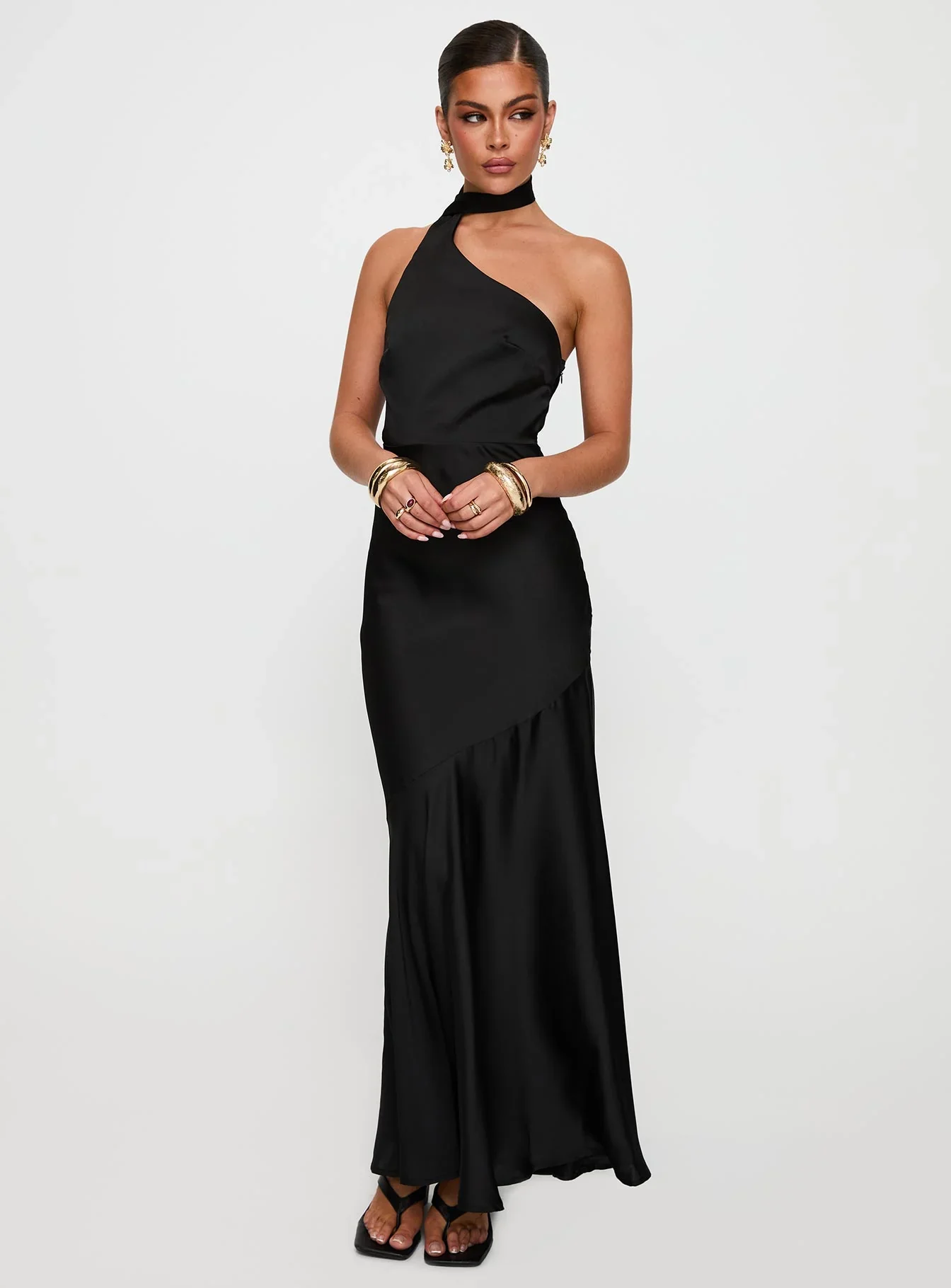 Elixaire Scarf Maxi Dress Black