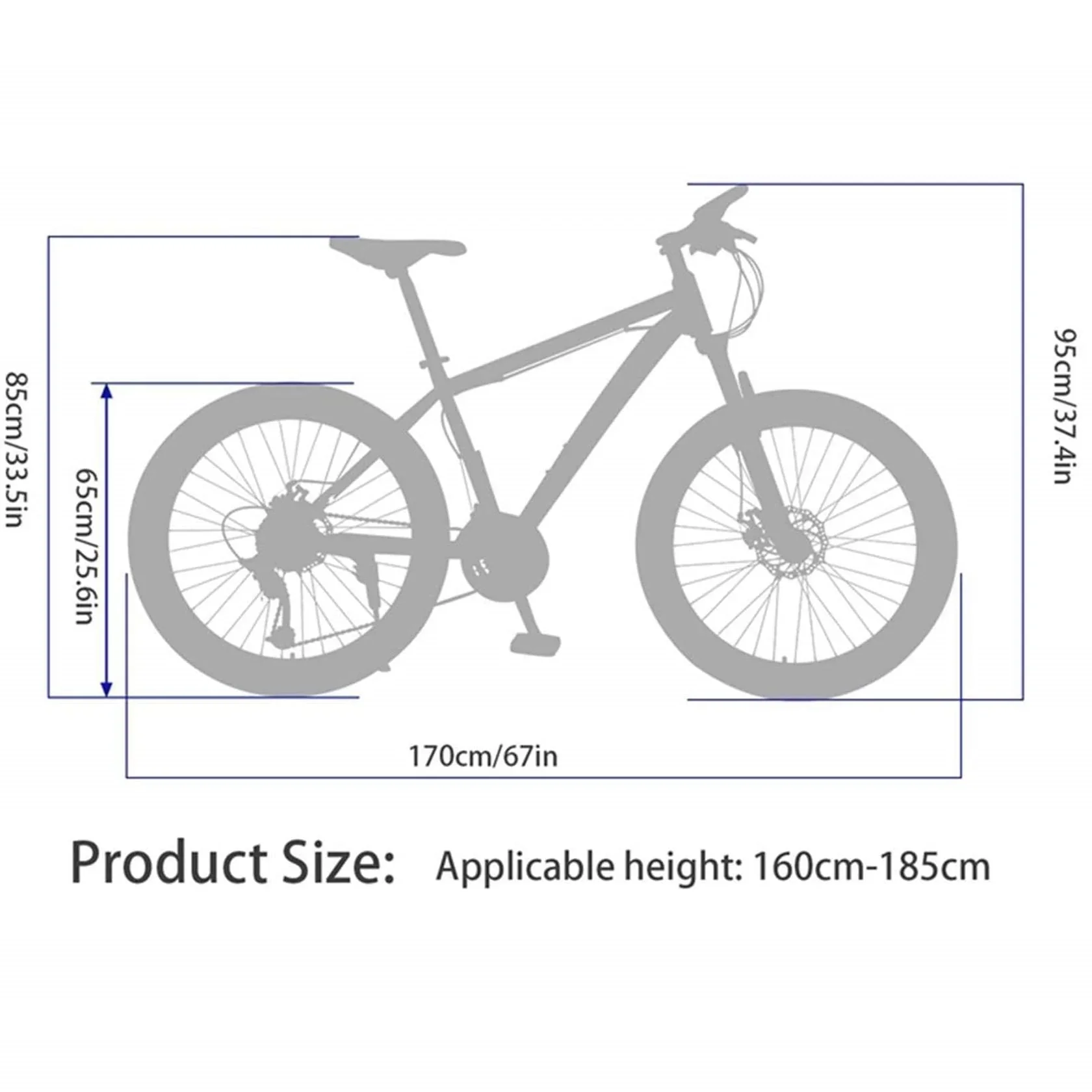 Dinling Mountain Bike, 21-Speed, 26-inch Mountain Bicycles, MTB Mens and Womens Black-blue