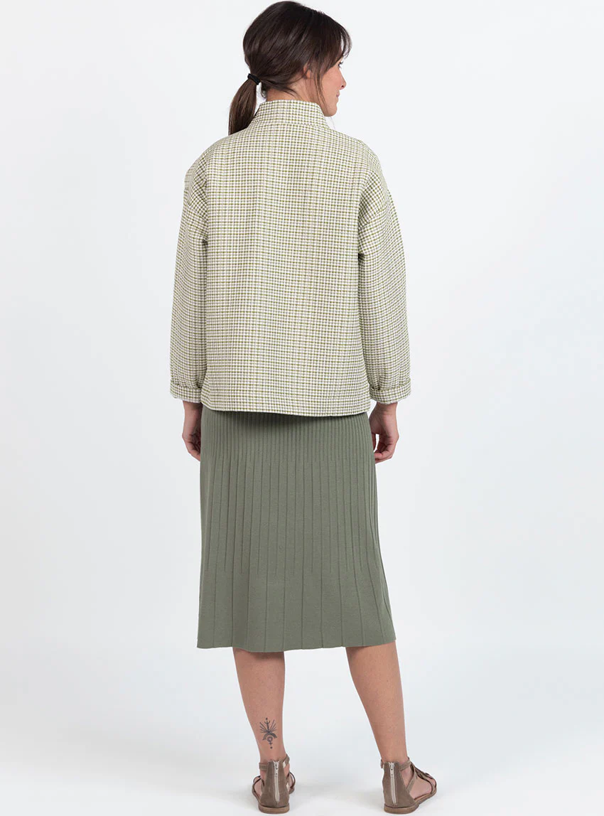 Veste femme matelassée en coton vert kaki