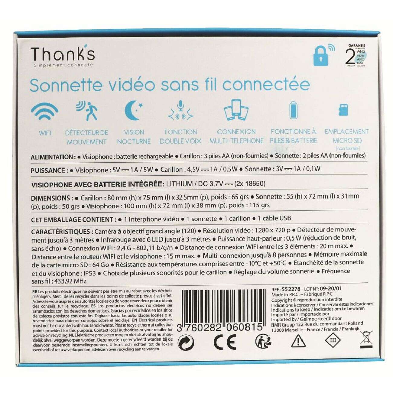 Sonnette vidéo connectée