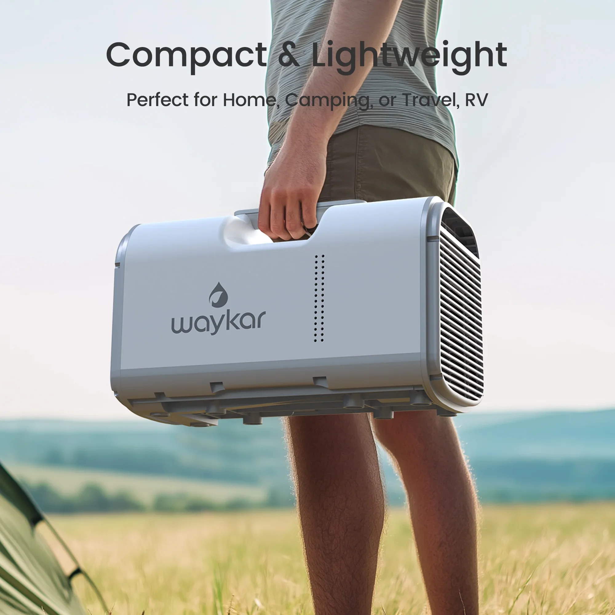 Waykar 4500BTU Portable Air Conditioner for Tent, Camping, RV, 130 Sq. Ft., Low Noise, Remote Control