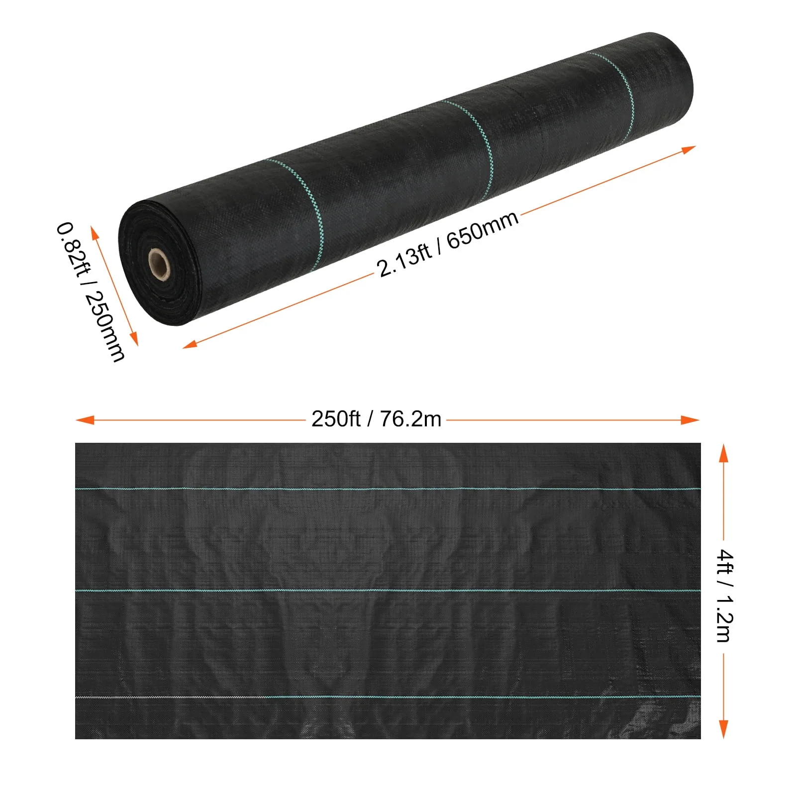 KFFKFF 4x250 FT Weed Barrier Landscape Material, 5 OZ Geotextile Fabric Beneath Gravel, Excellent Permeability for Weed Restriction Mat, Driveway Material, Garden Weed Control Fabric