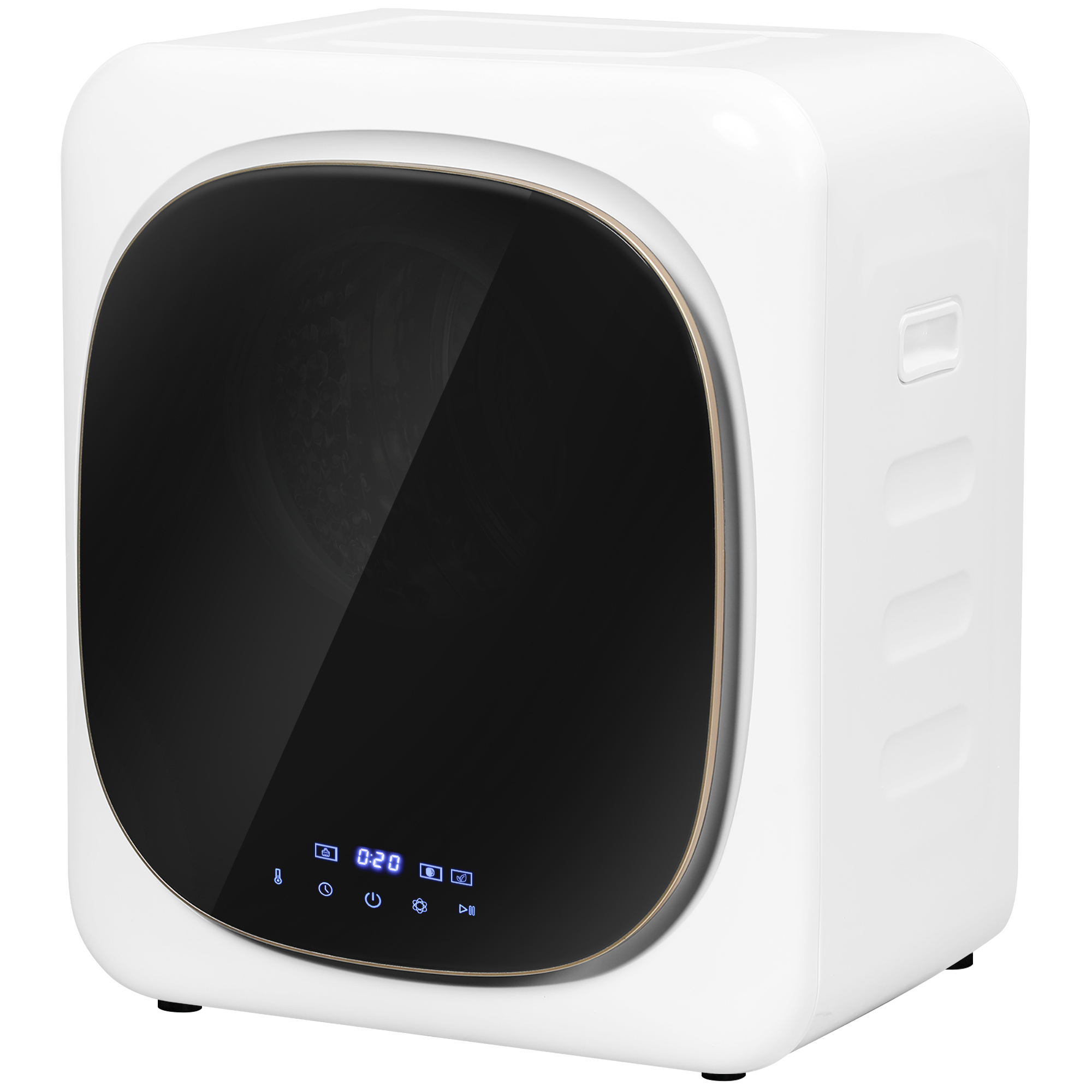 HOMCOM Wasdroger met UV-Desinfectie, Compact Ontwerp, 4 kg Capaciteit, Roestvrijstaal, Wit