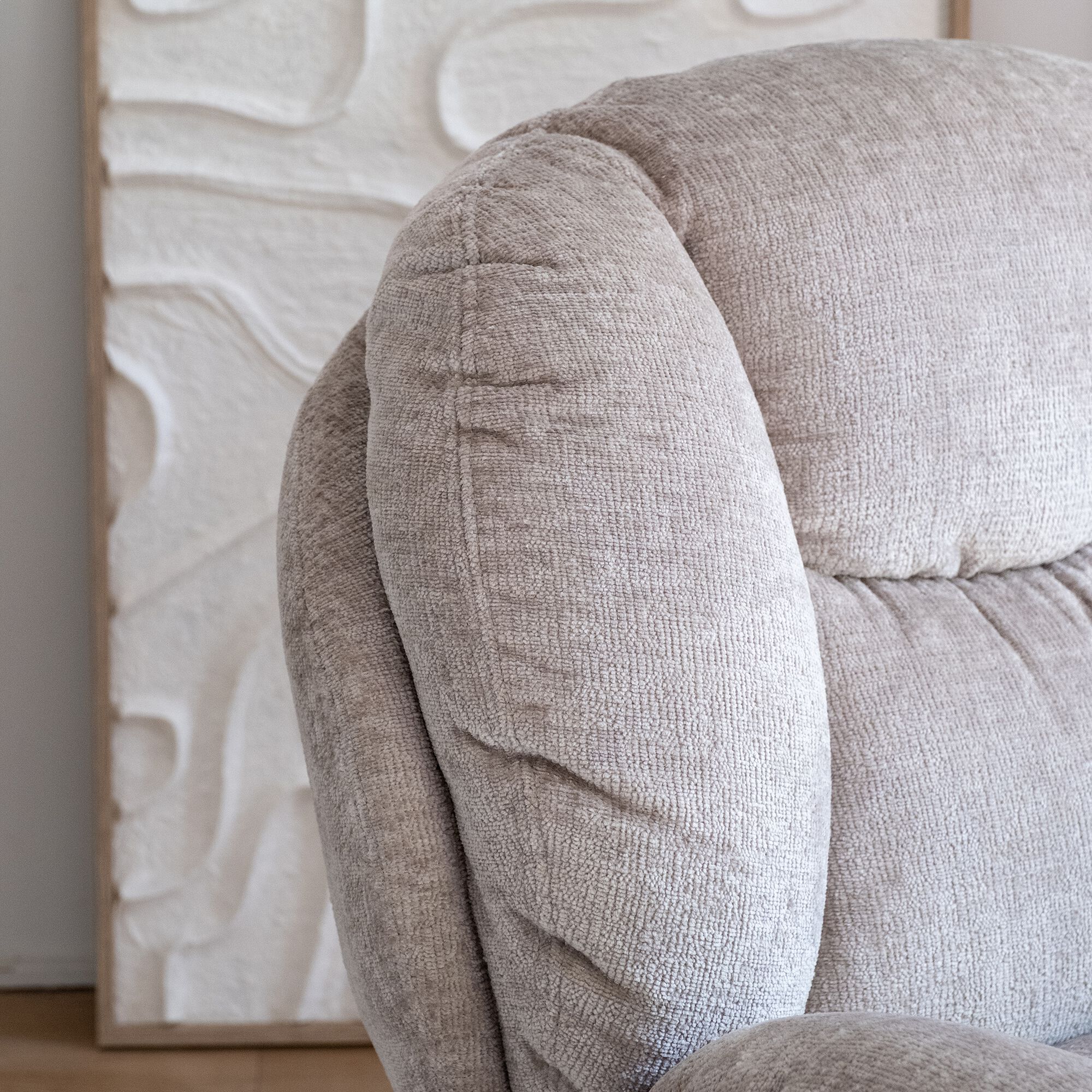 TOPIA - Fauteuil pivotant en tissu Harmony - taupe