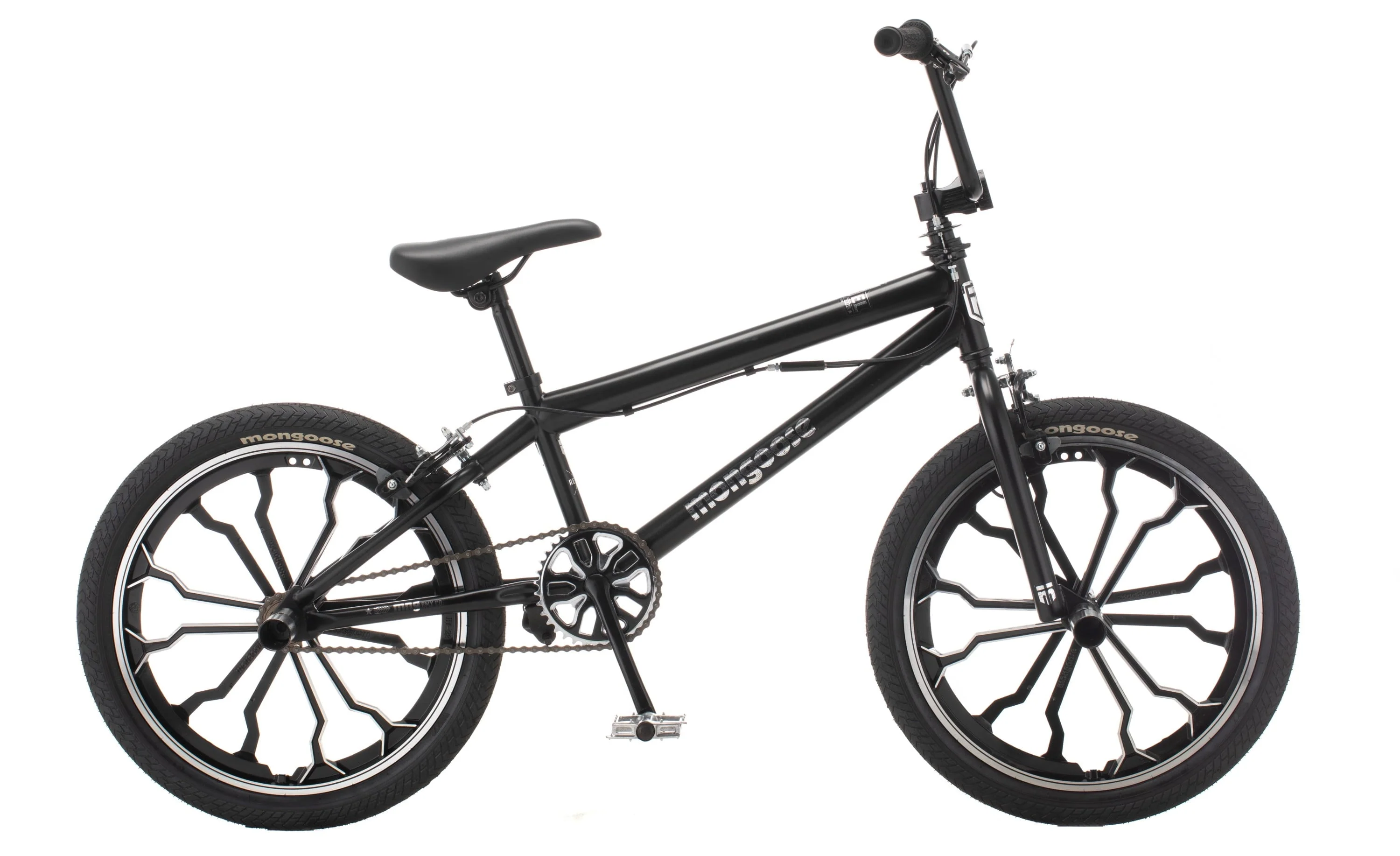 Mongoose Rebel Boys 20 in Kids BMX Bike, Ages 7 - 13, Black