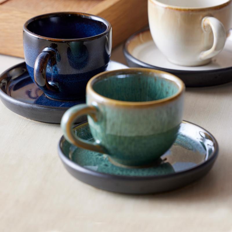 Gastro espressokopp m/skål 7 cl grønn/svart