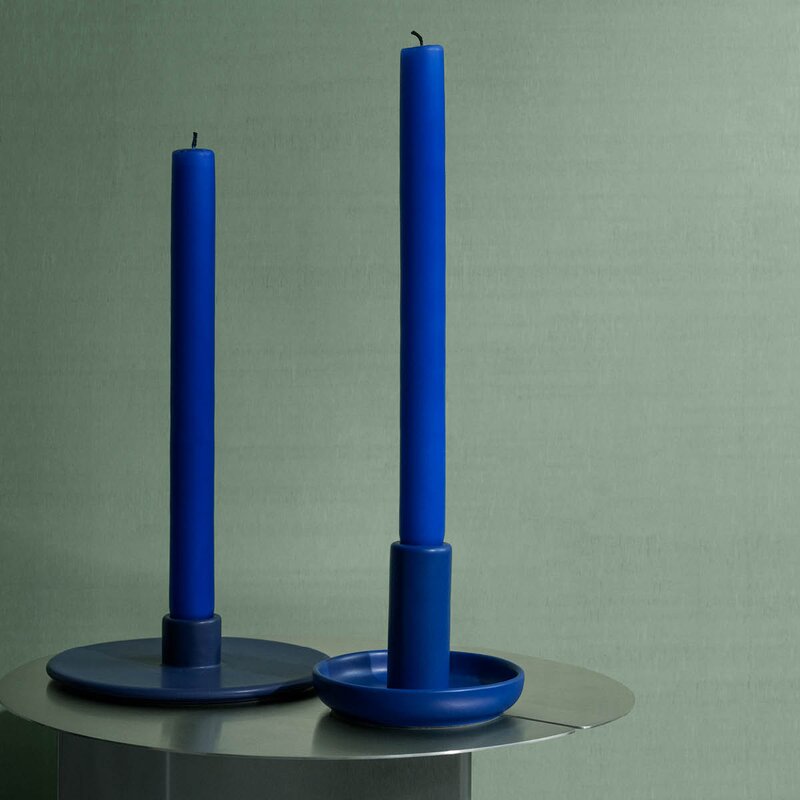 Vela lysestake 11 cm blå