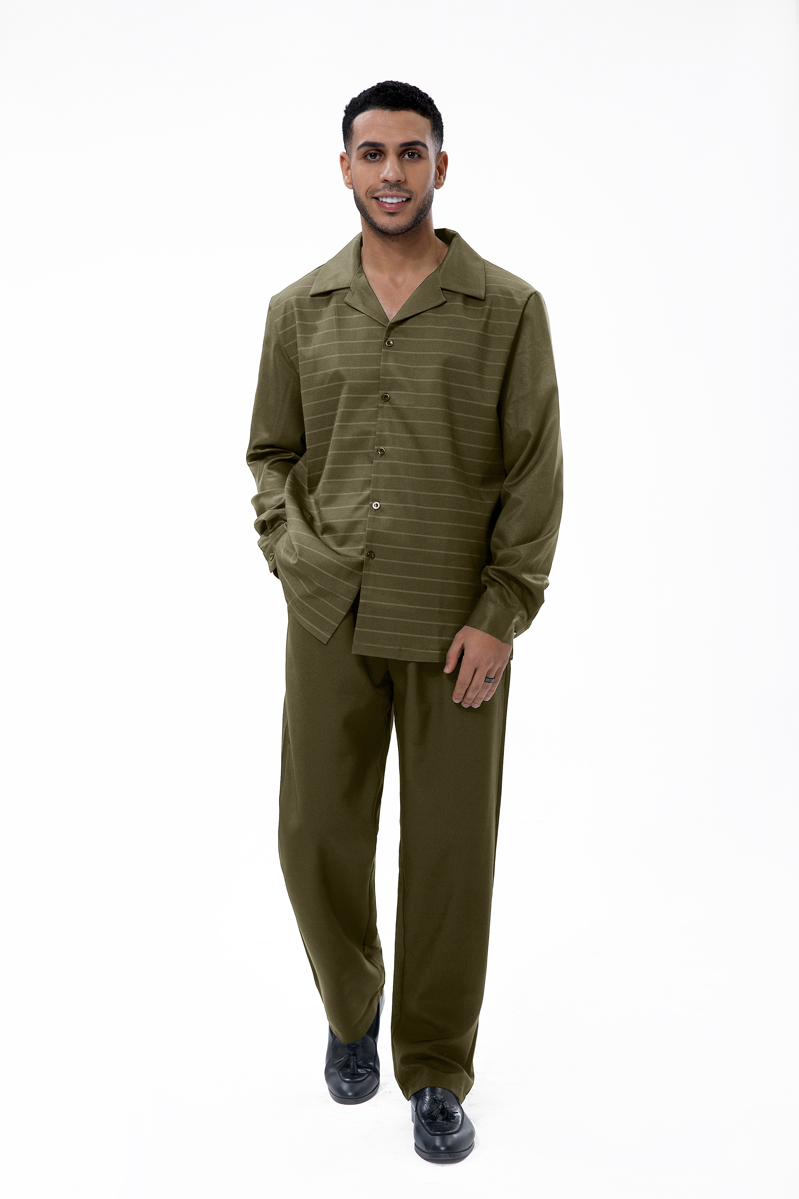 Ensemble de marche deux pièces Suitmens pantalon à manches longues Green Bar