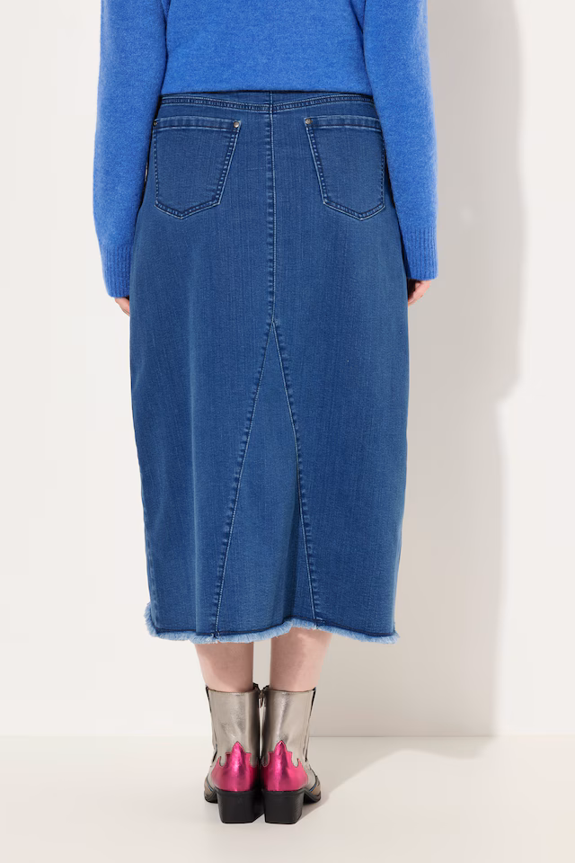 Raw Hem Denim Skirt