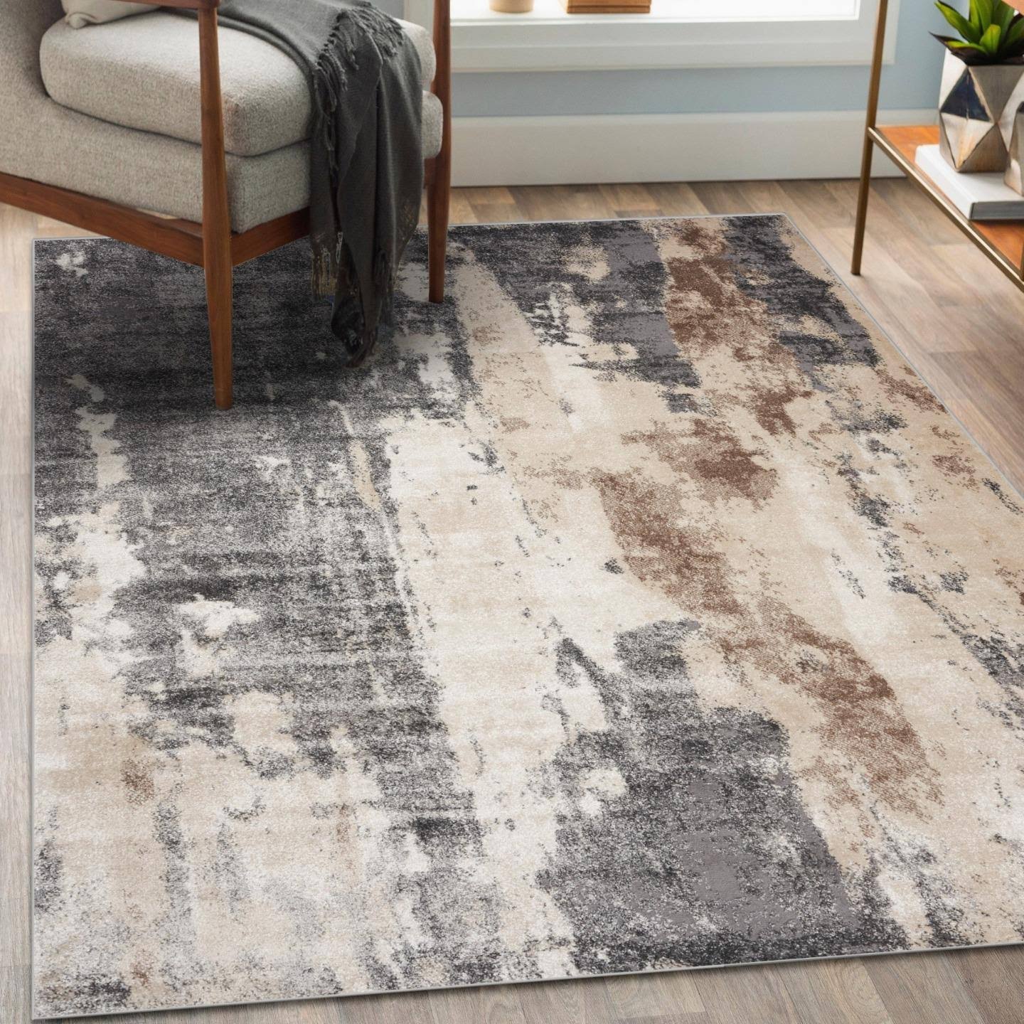 Luxe Weavers Euston Collection Gray-Gray 8x10 Modern Abstract Area Rug
