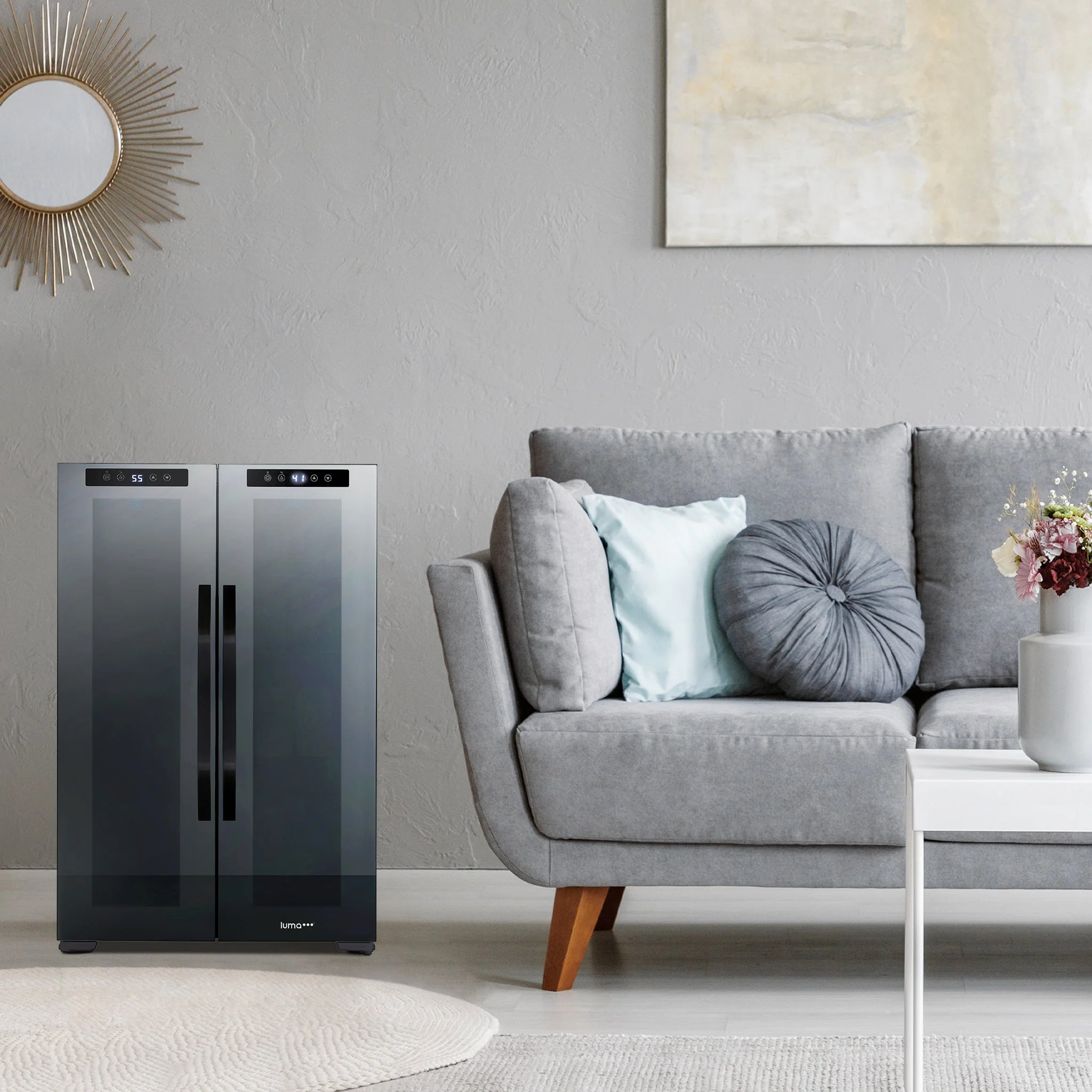 Luma Comfort 39-Can, 12-Bottle Freestanding Dual Zone Beverage Fridge - 20