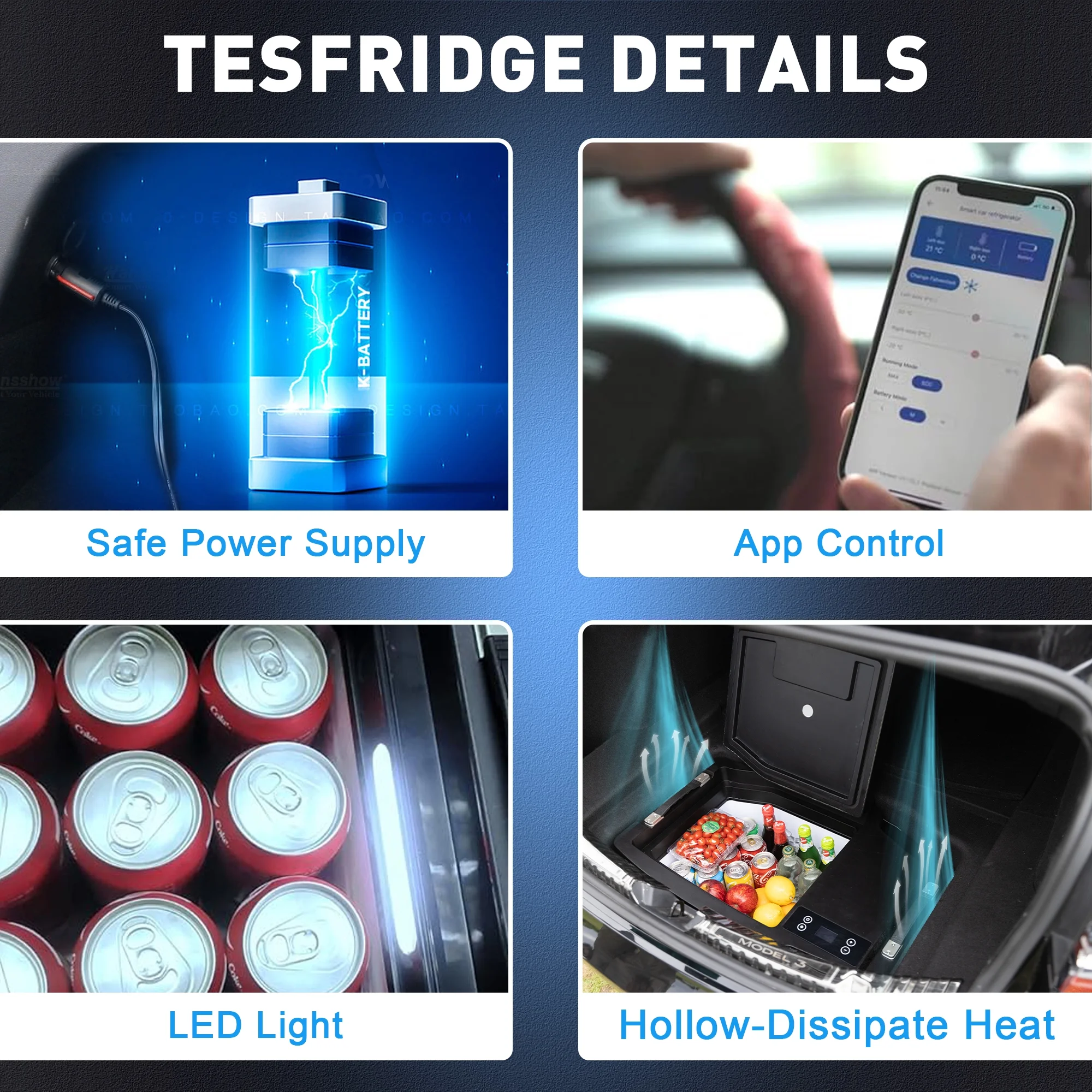 Portable Car Refrigerator for Tesla Model Y, 35qt(33L) Car Freezer(35Qt) - Image 4