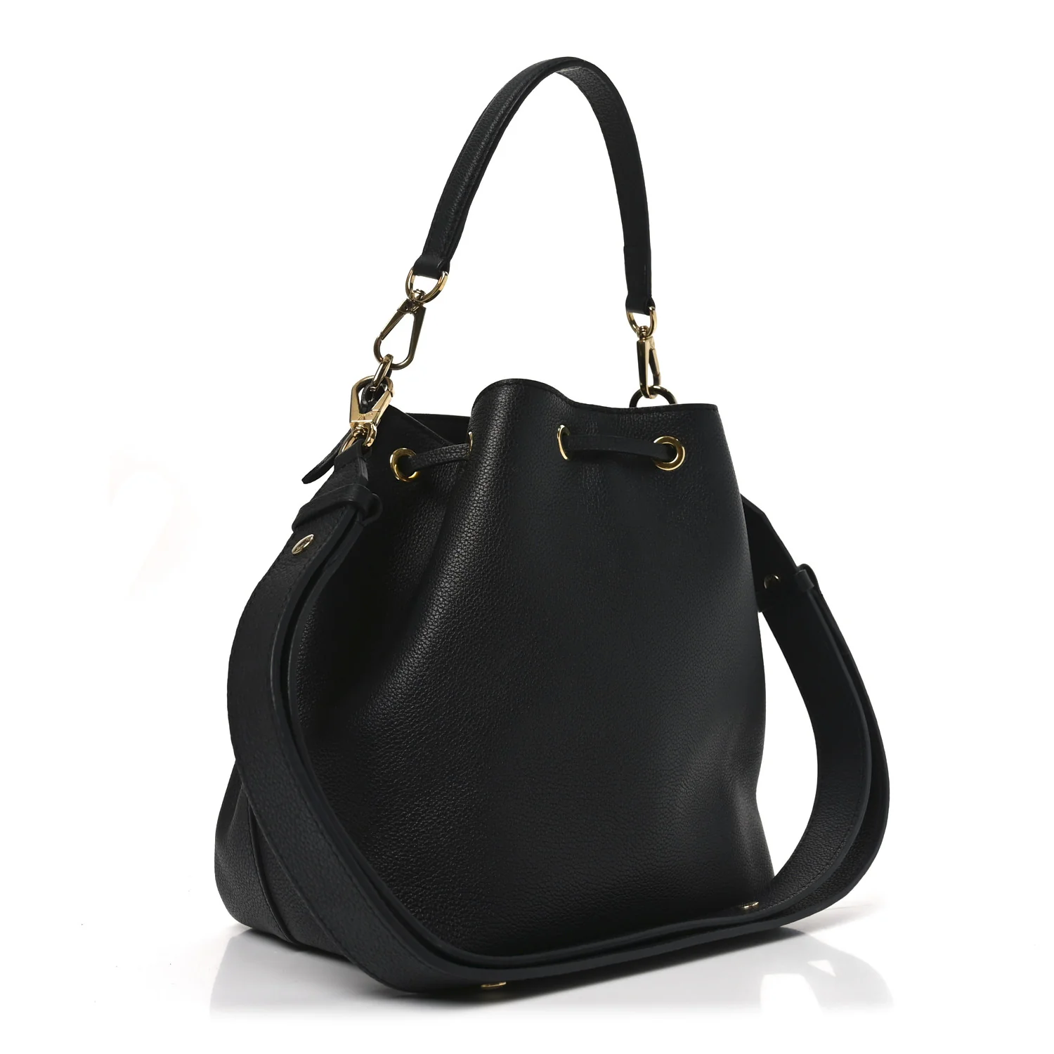 Calfskin Lockme Bucket MM Black