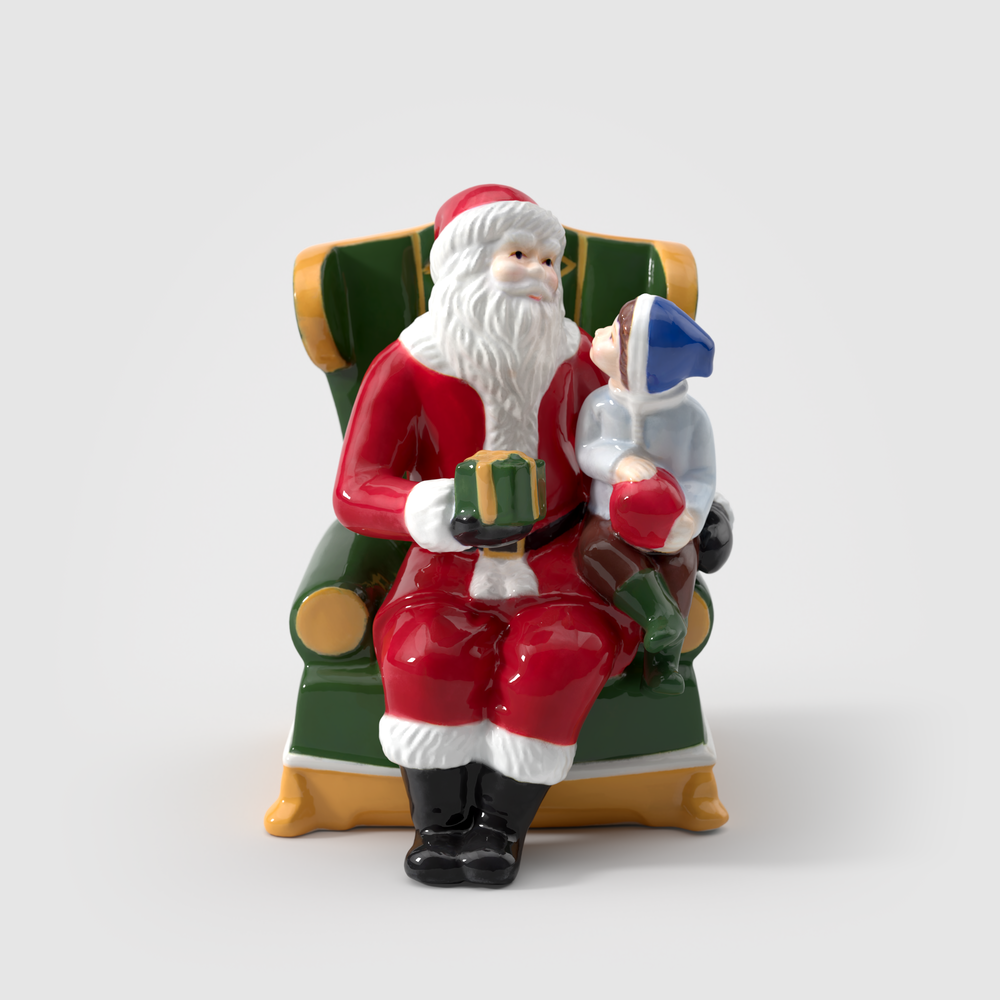 Christmas Toy's Christmas music box - Multi-colored, 4'' x 4'' x 6'', porcelain