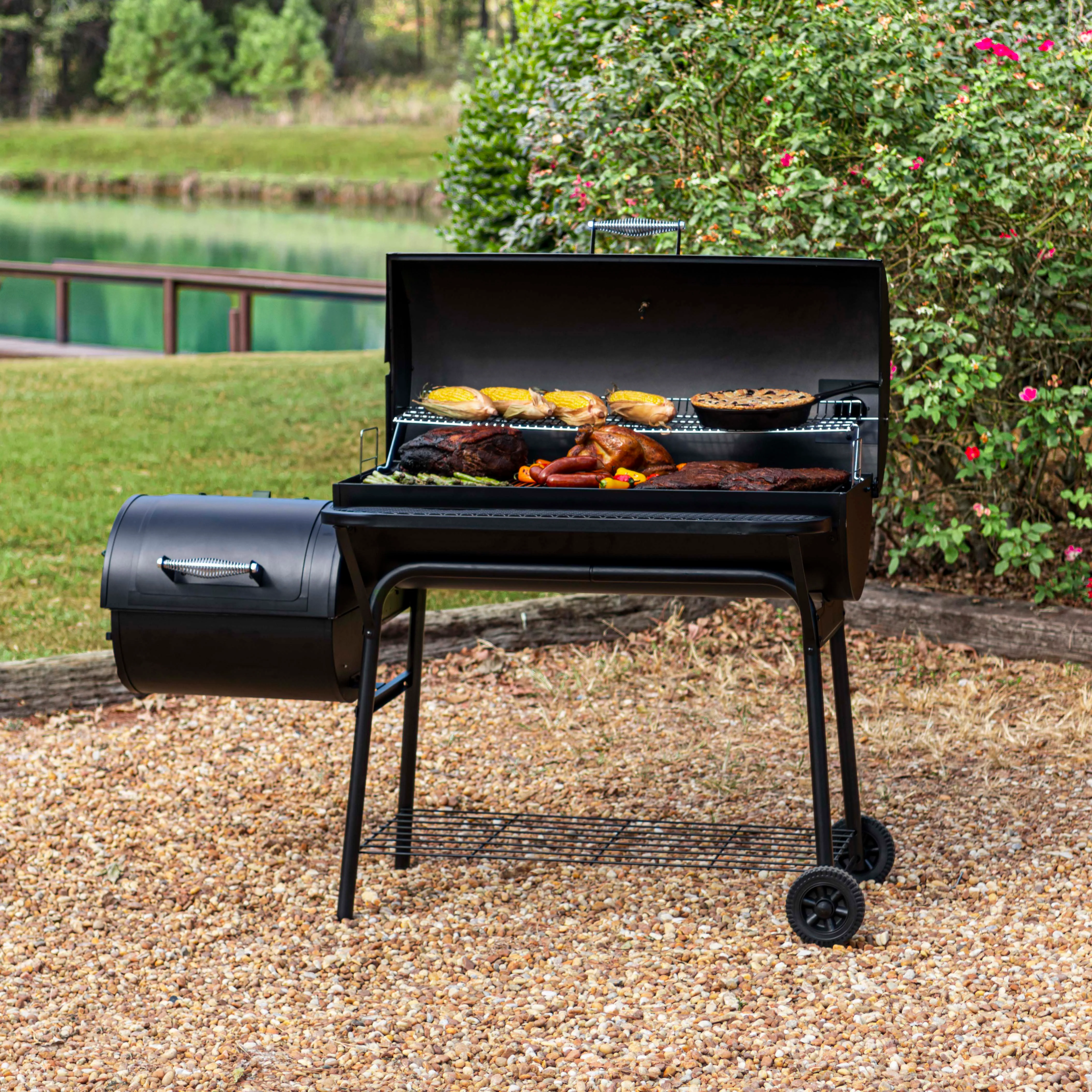 Gourmet by Char-Broil 1280 sq in Offset Charcoal Smoker