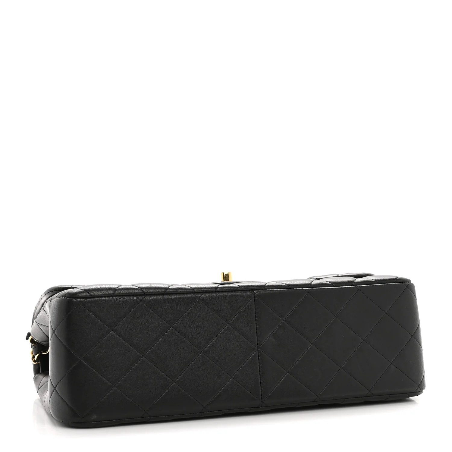Lambskin Quilted Jumbo Double Flap Black