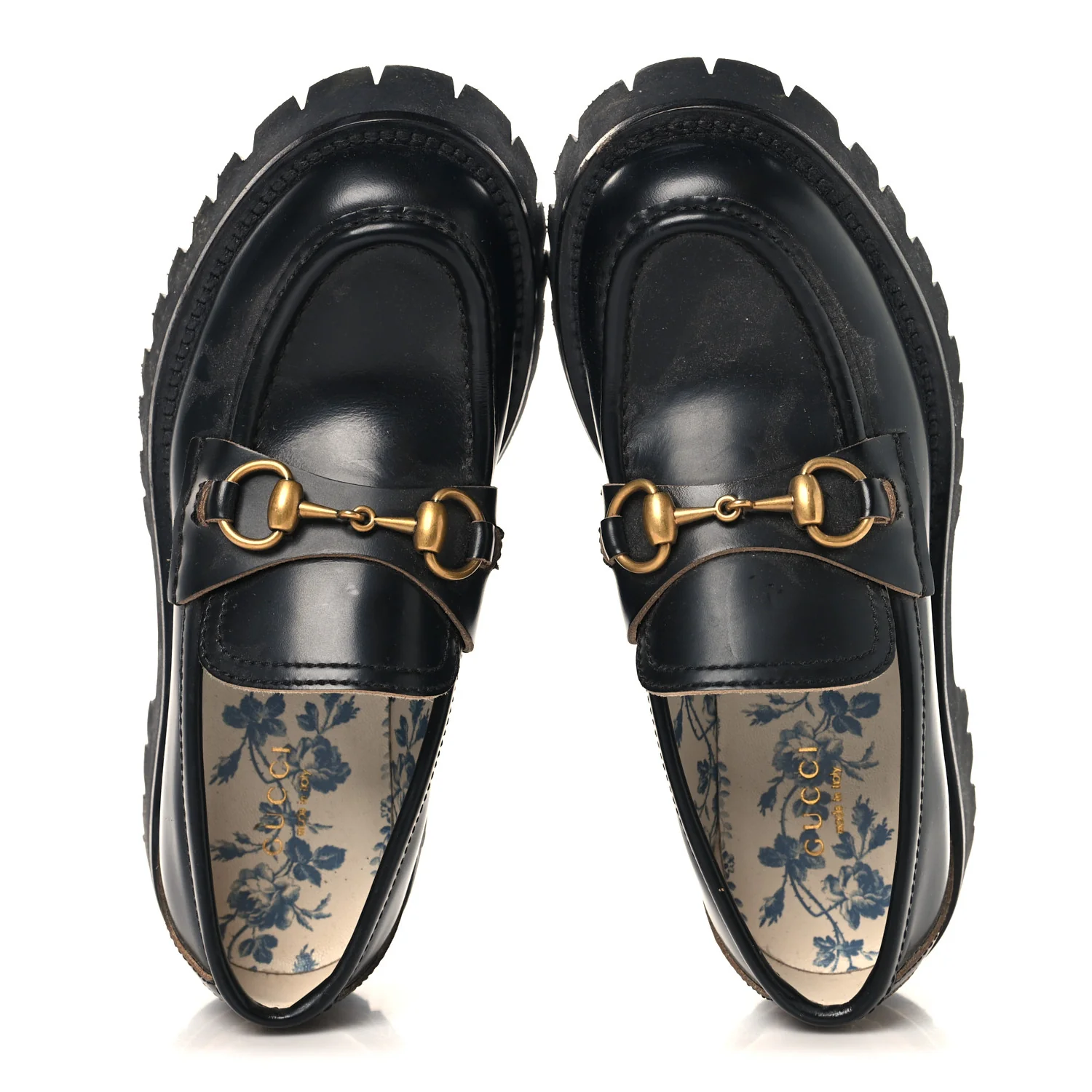 Cordovan Lux Womens Harald Horsebit 25mm Platform Loafers 35 Black