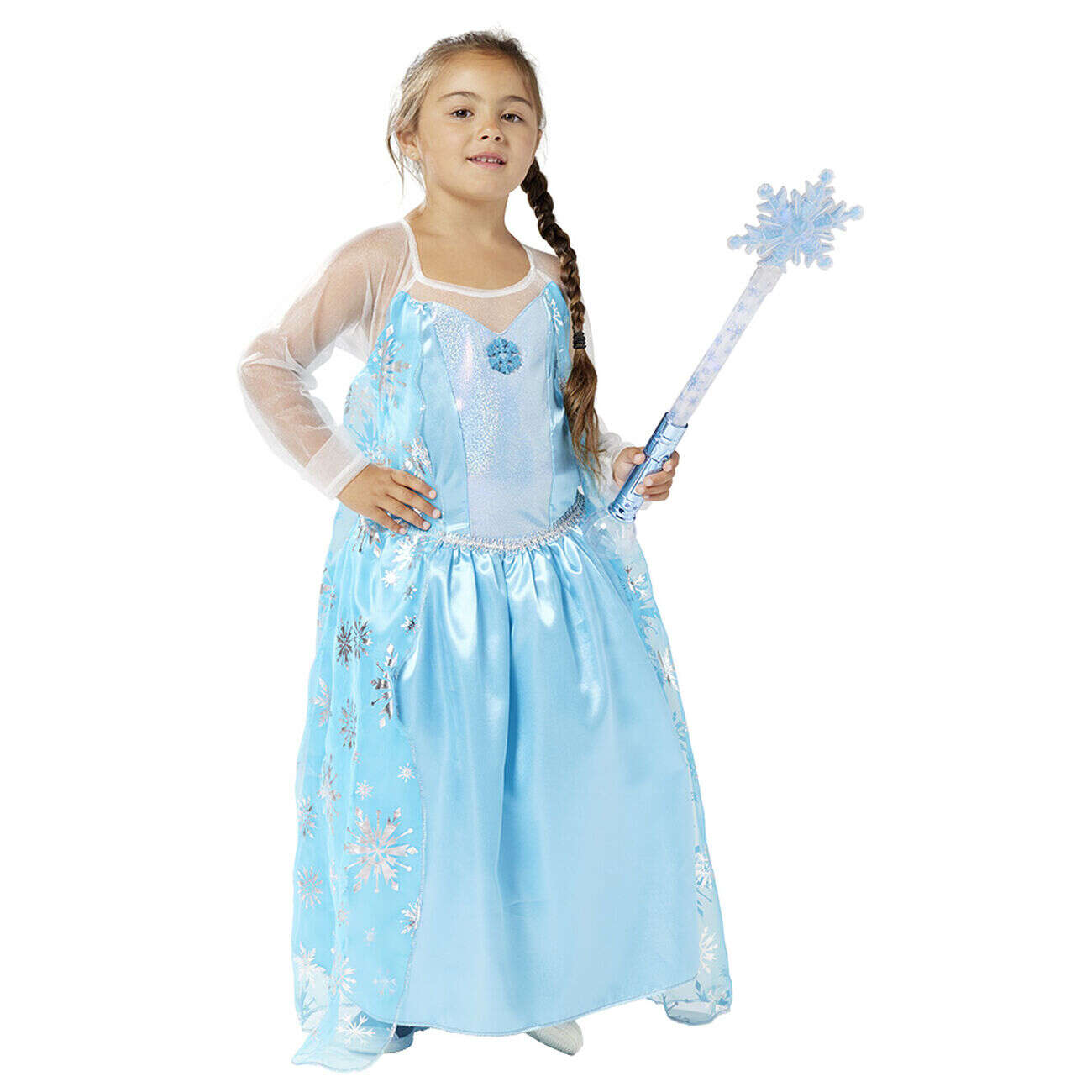 Déguisement Princesse des glaces robe bleu et argenté 7/10 ans