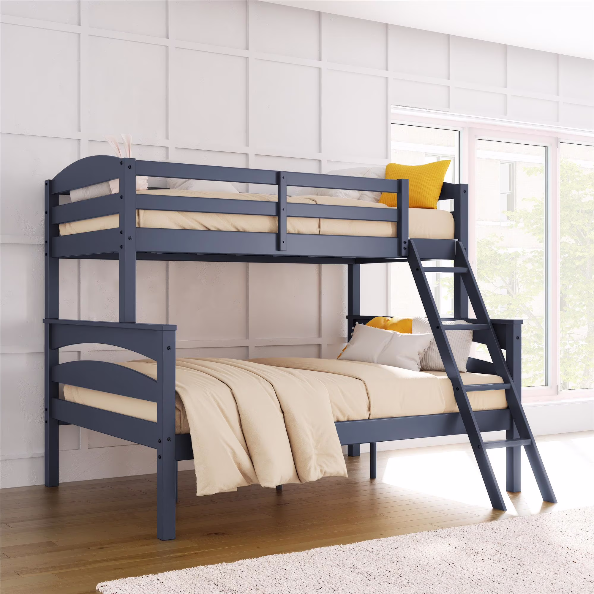 Better Homes & Gardens Leighton Kids' Convertible Twin-Over-Full Bunk Bed, Gray