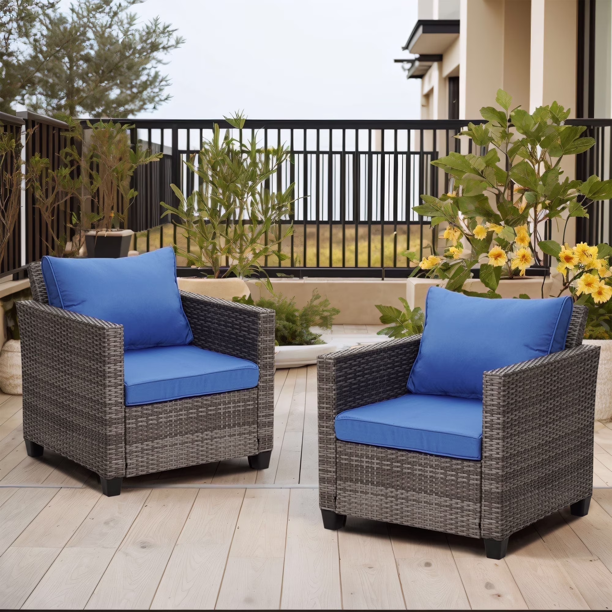 7 Pcs Outdoor Patio Furniture Sofa Set on Sale, Grey Rattan Grey Cushion(7PCS/Grey Rattan/Grey Cushion) - Image 5