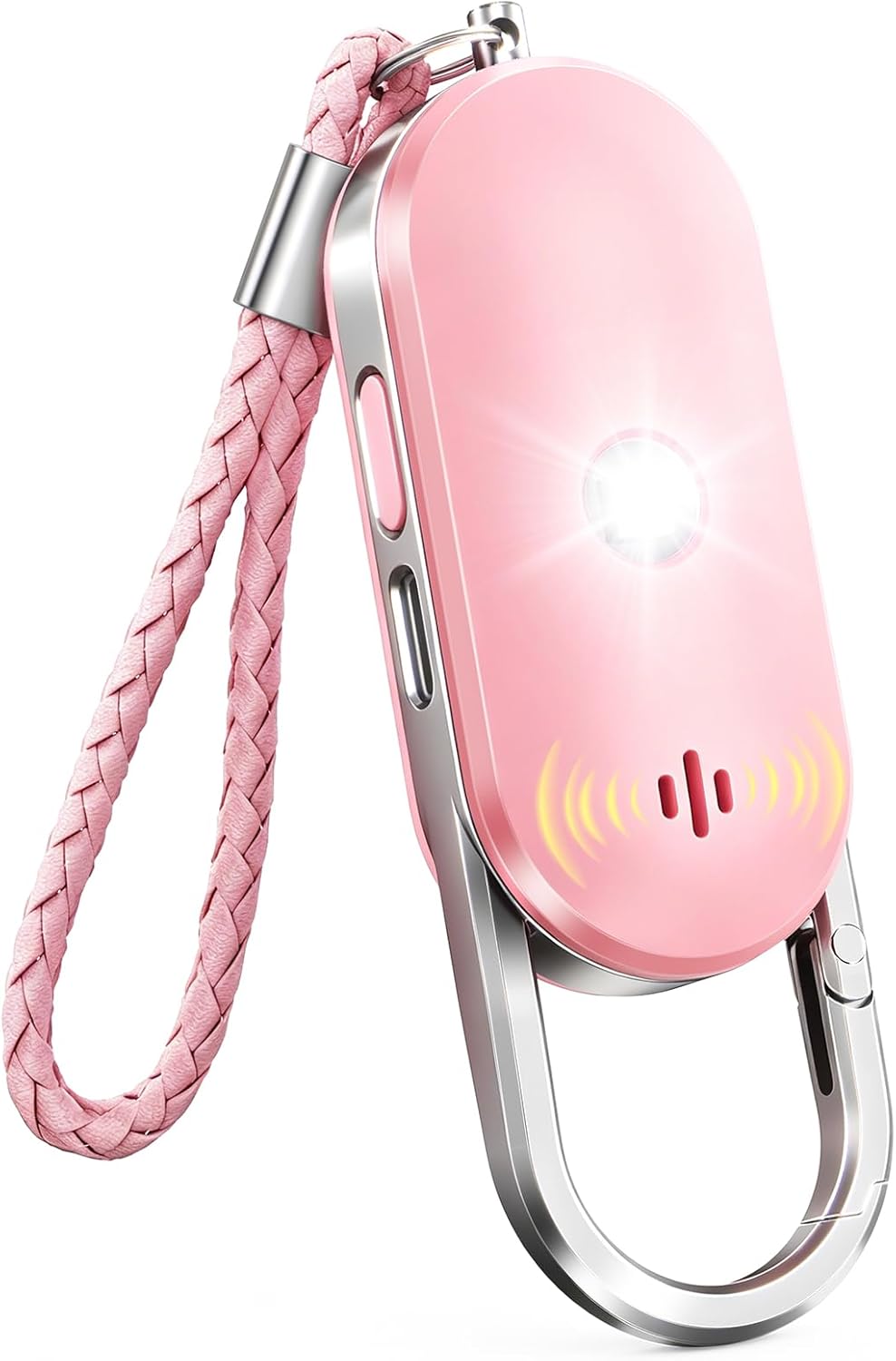 ISEYOU Personal Safety Alarm, 130dB Double Speakers Personal Alarms for Women, Strobe Light and Low Battery Notice, Rechargeable Self Defense Keychain for Seniors College Girls Gift