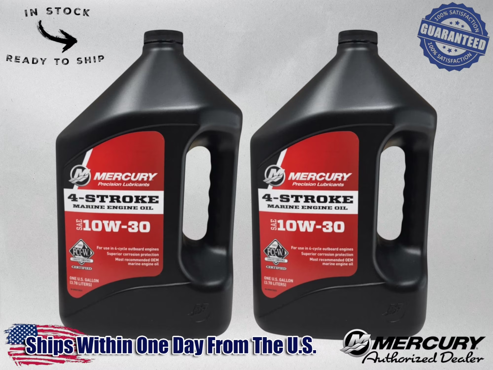 OEM FCW Standard 10W30 Marine Oil Gallons 92-8M0078626 2 Pack