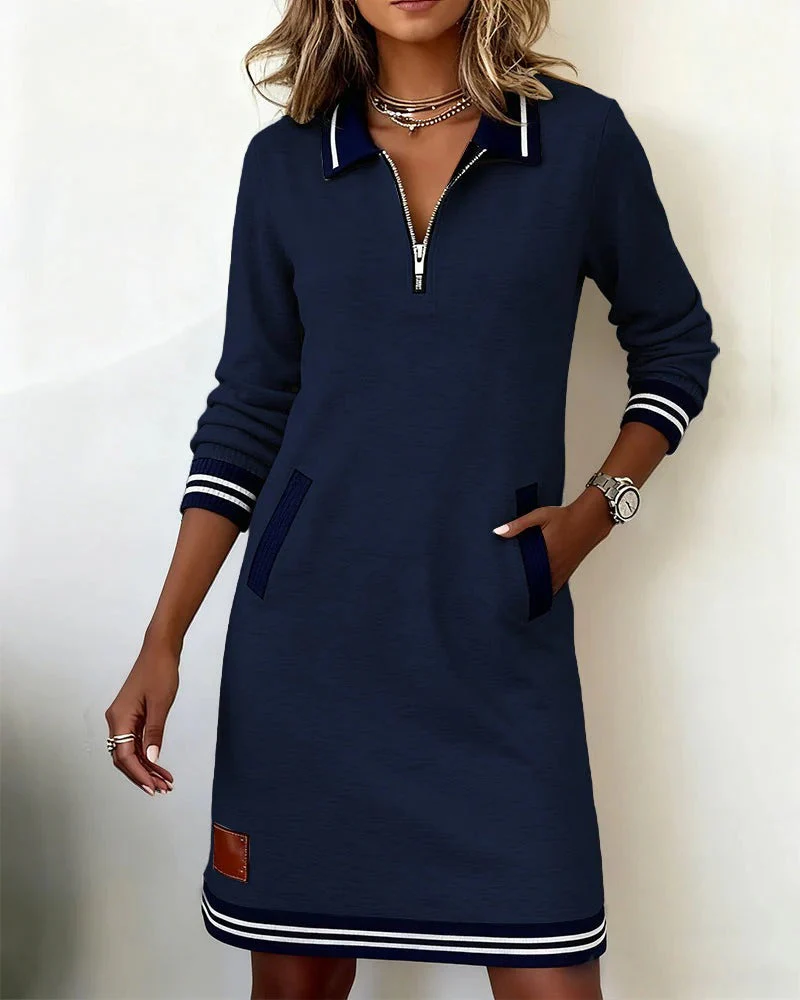 Robe Chic À Manches Longues En Coton