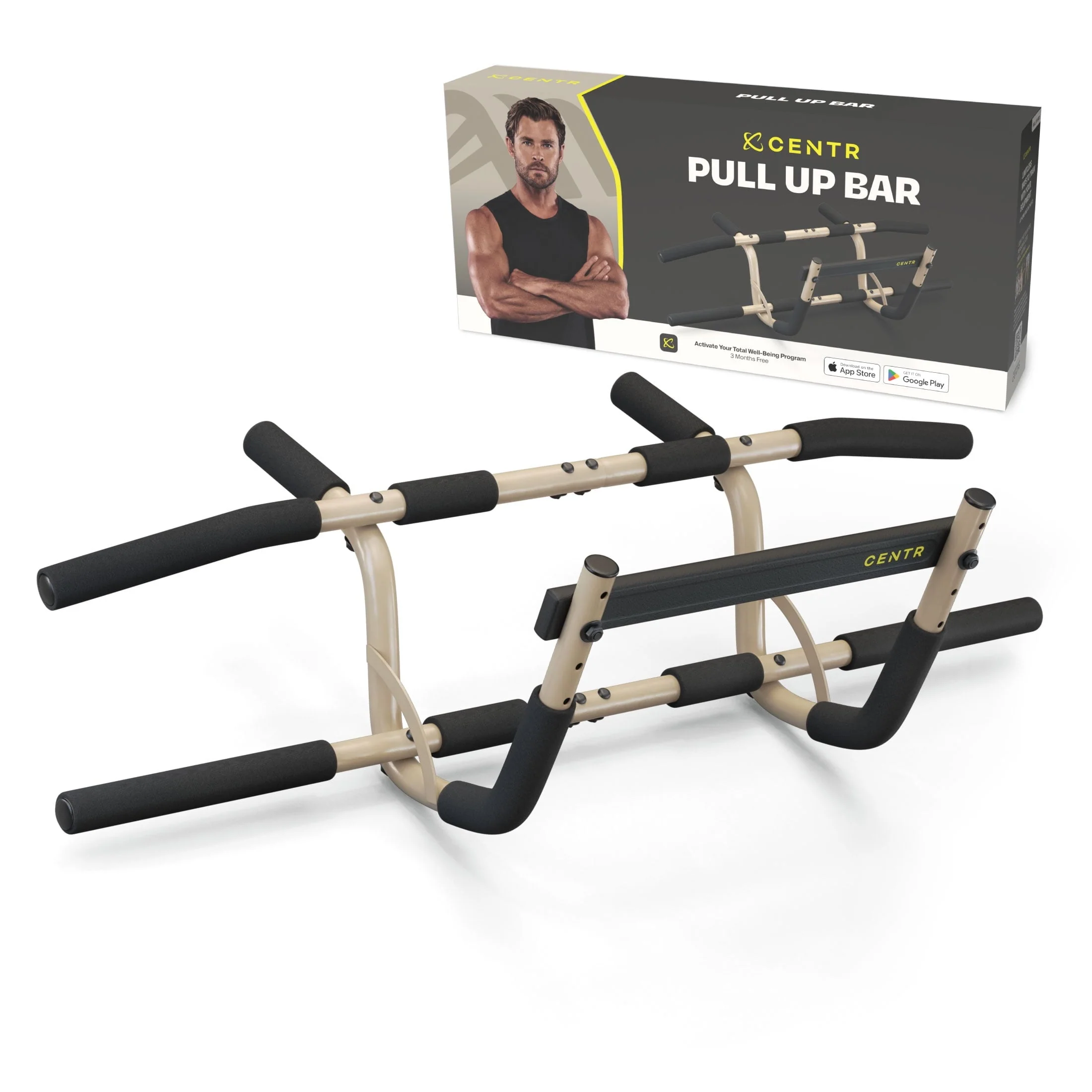 Centr by Chris Hemsworth Multi - Functional Pull up Bar for Total Body Home Workouts + 3 - Month Membership