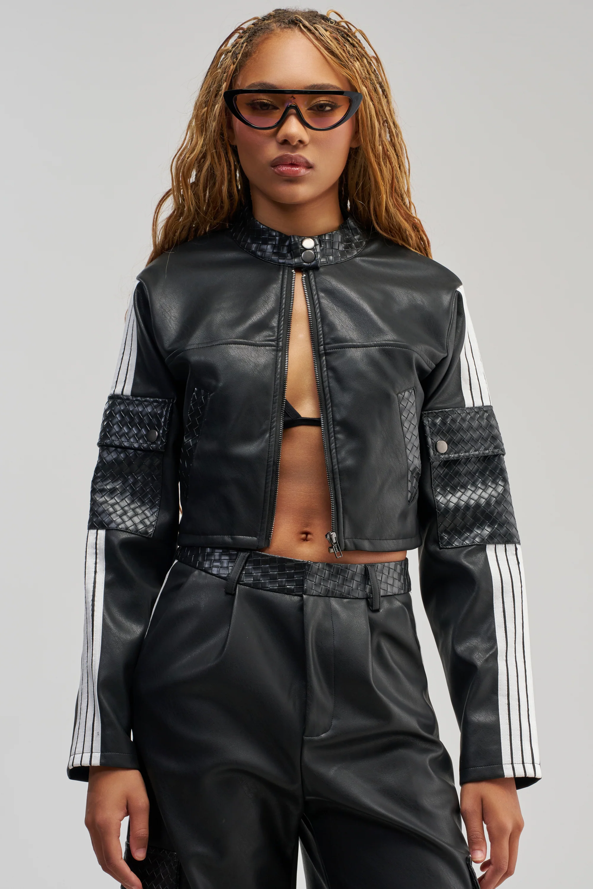 DONT TEST ME FAUX LEATHER BOMBER - Akira Store