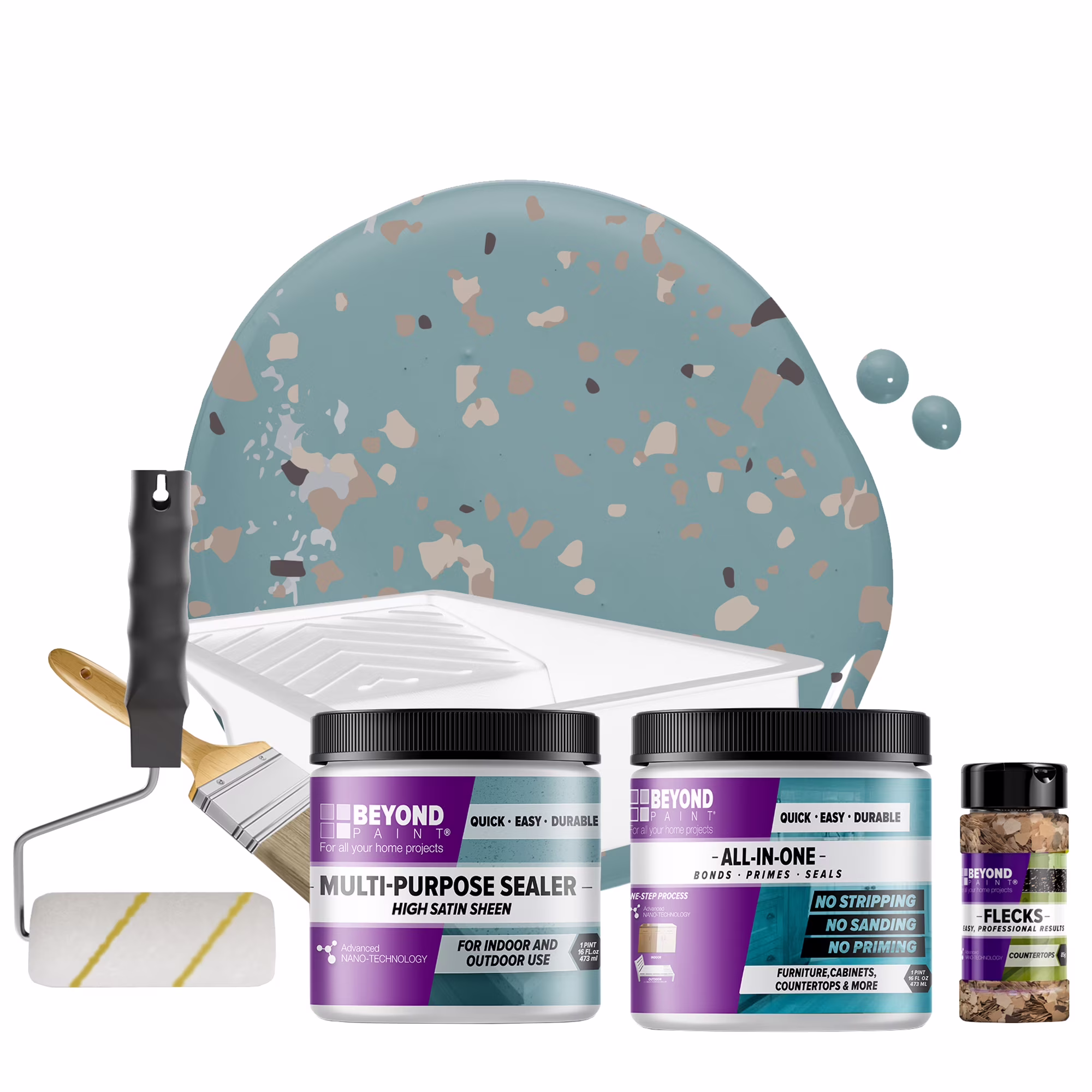 Countertop Makeover Kit with Paint, Sealer, Flecks and Tools for Countertops, Nantucket