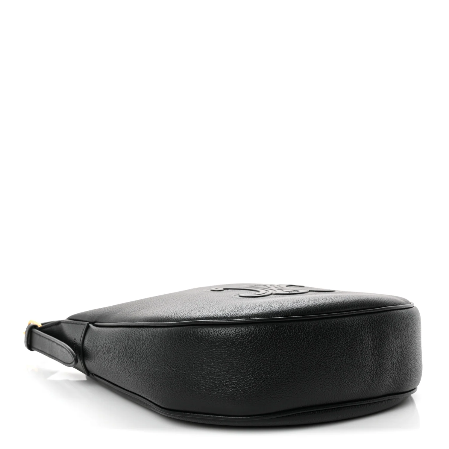 Supple Calfskin Cuir Triomphe Small Heloise Shoulder Bag Black