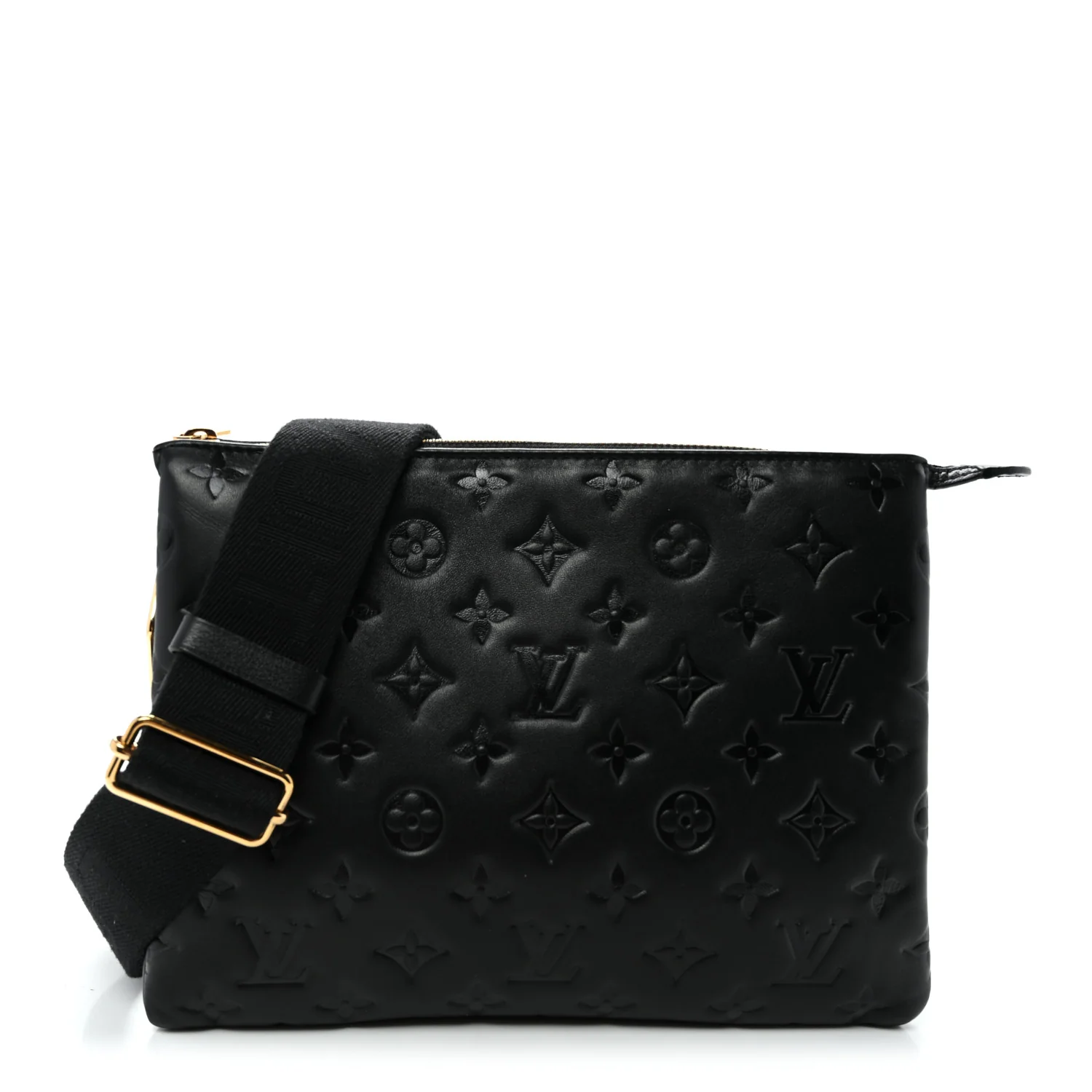 Lambskin Embossed Monogram Coussin PM Black