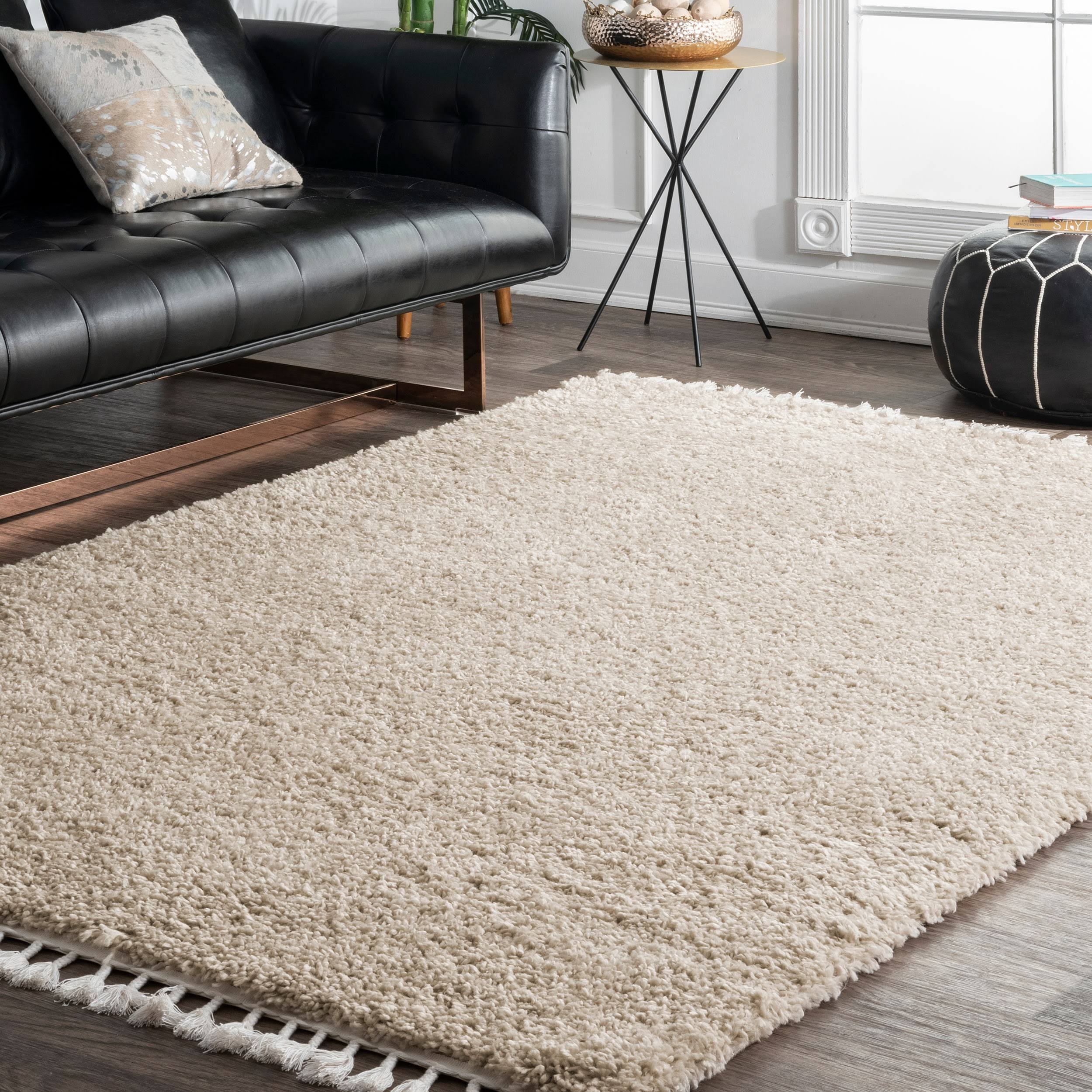 nuLOOM Neva Plush Shag Area Rug, 8' Square, Beige