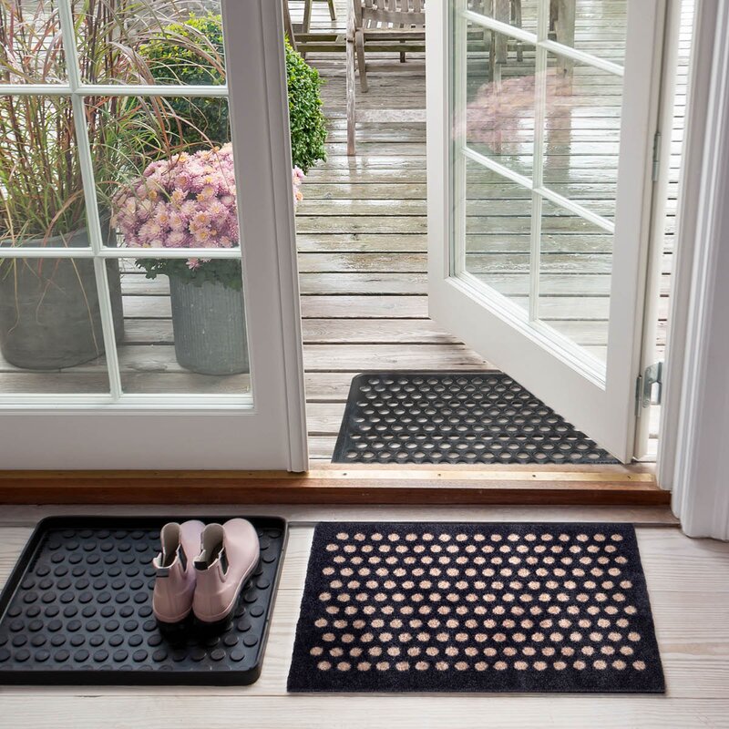 Dot gulvmatte 40x60 cm svart/sand