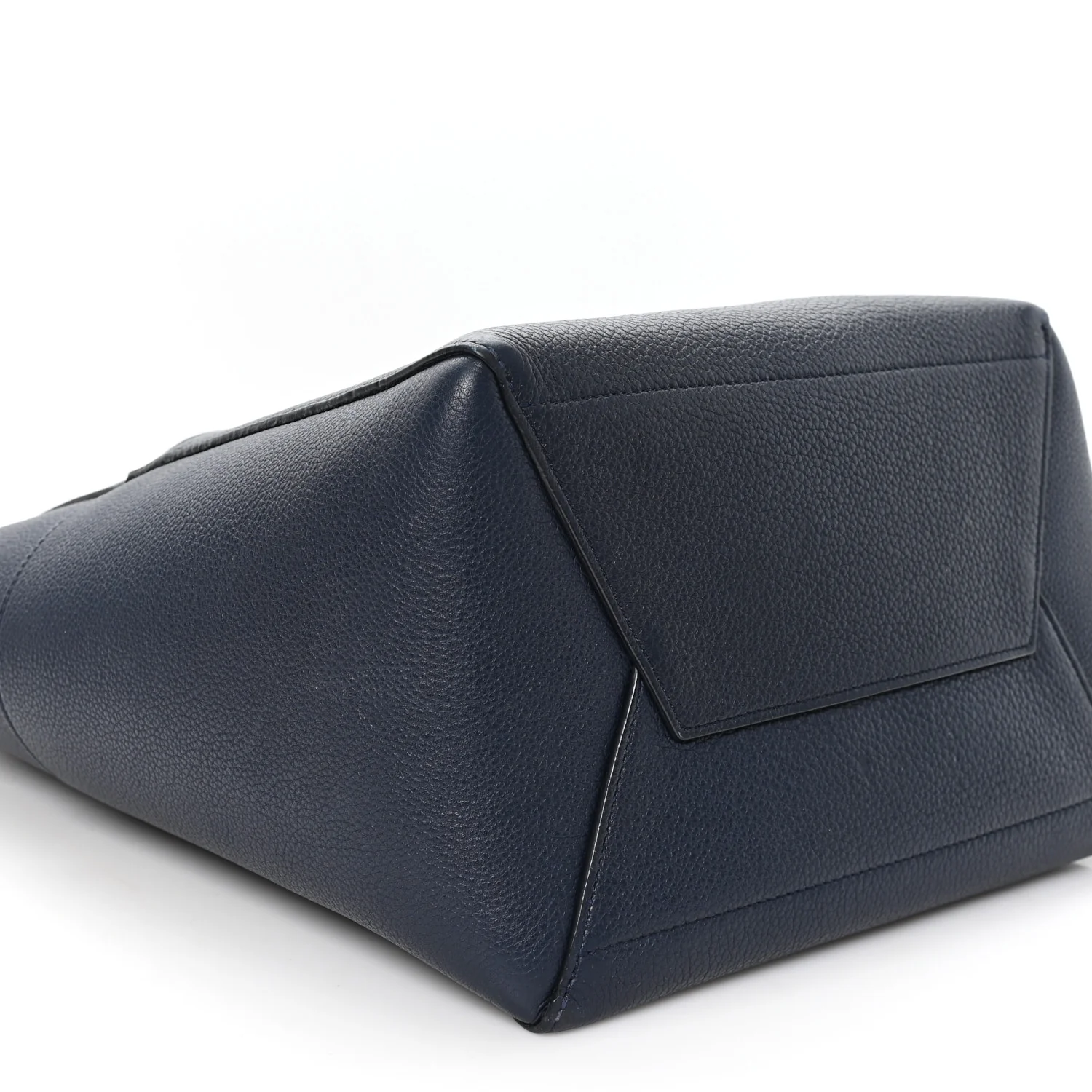 Soft Grained Calfskin Sangle Bucket Bag Navy Blue