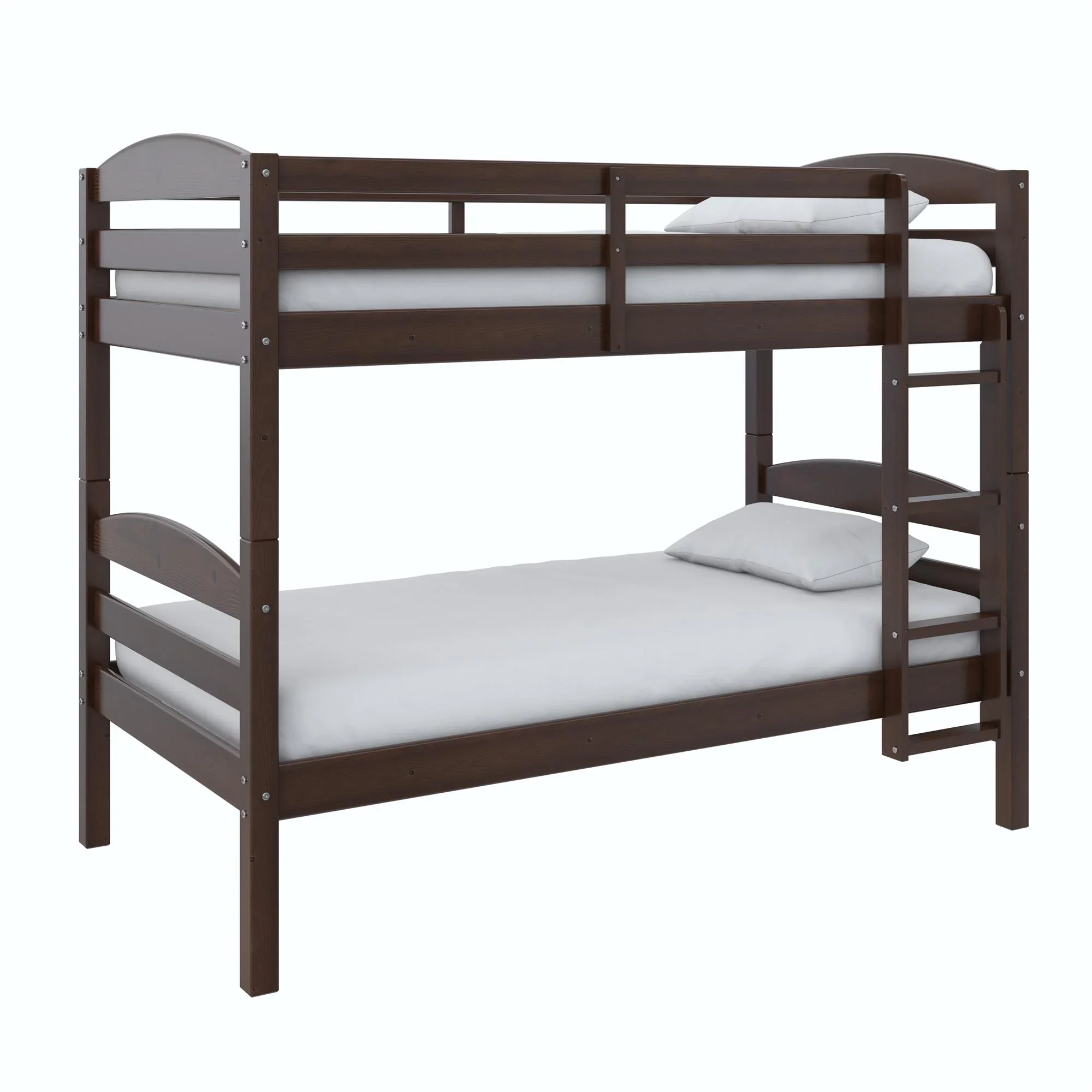 Better Homes & Gardens Leighton Solid Wood Twin-over-Twin Convertible Bunk Bed, Vanilla