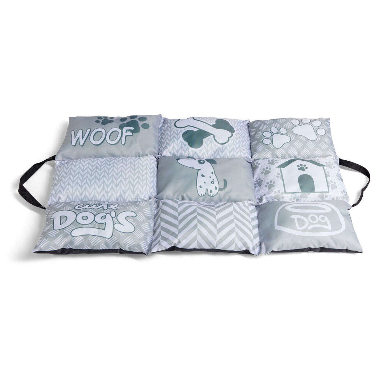 Couchage nomad chien gris et blanc 92x62xH8cm