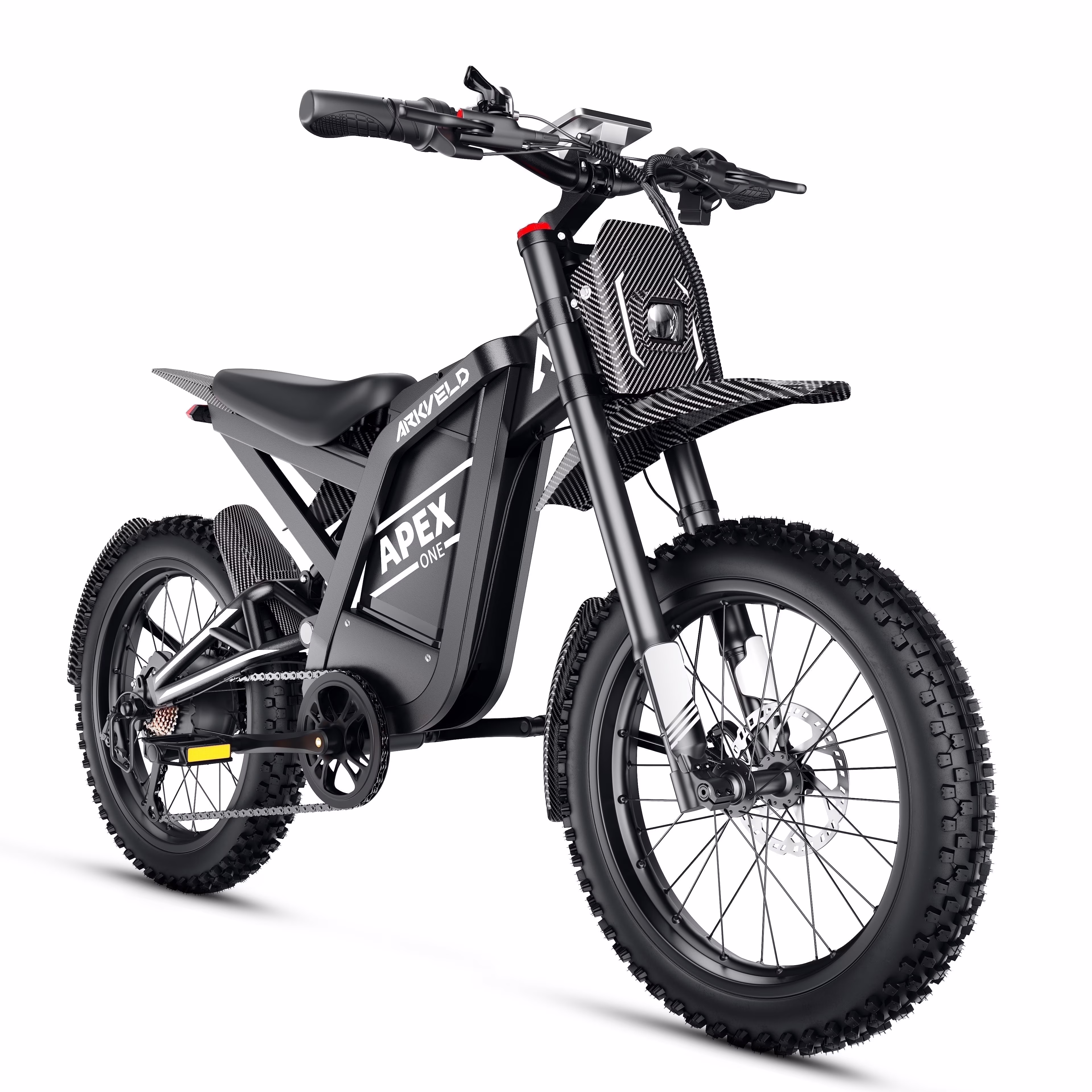 Electric Bike for Adults, Peak-3000W, Max 40MPH and 80Miles Electric Motorcycle,25" Fat Tire Dirt Bike, APEX1 7-Speed E-Bike��White(White)
