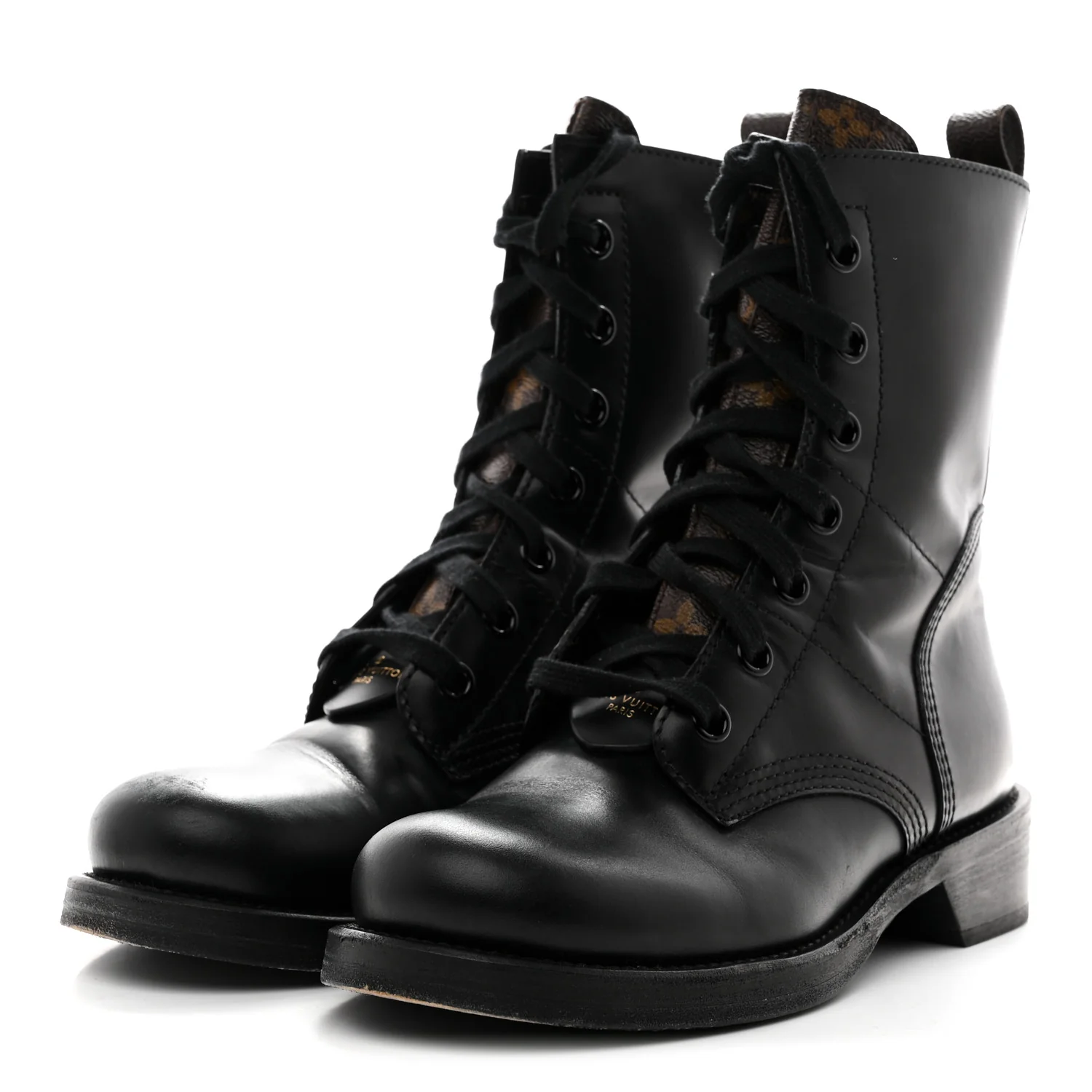 Calfskin Monogram Metropolis Flat Ranger Boots 39 Black