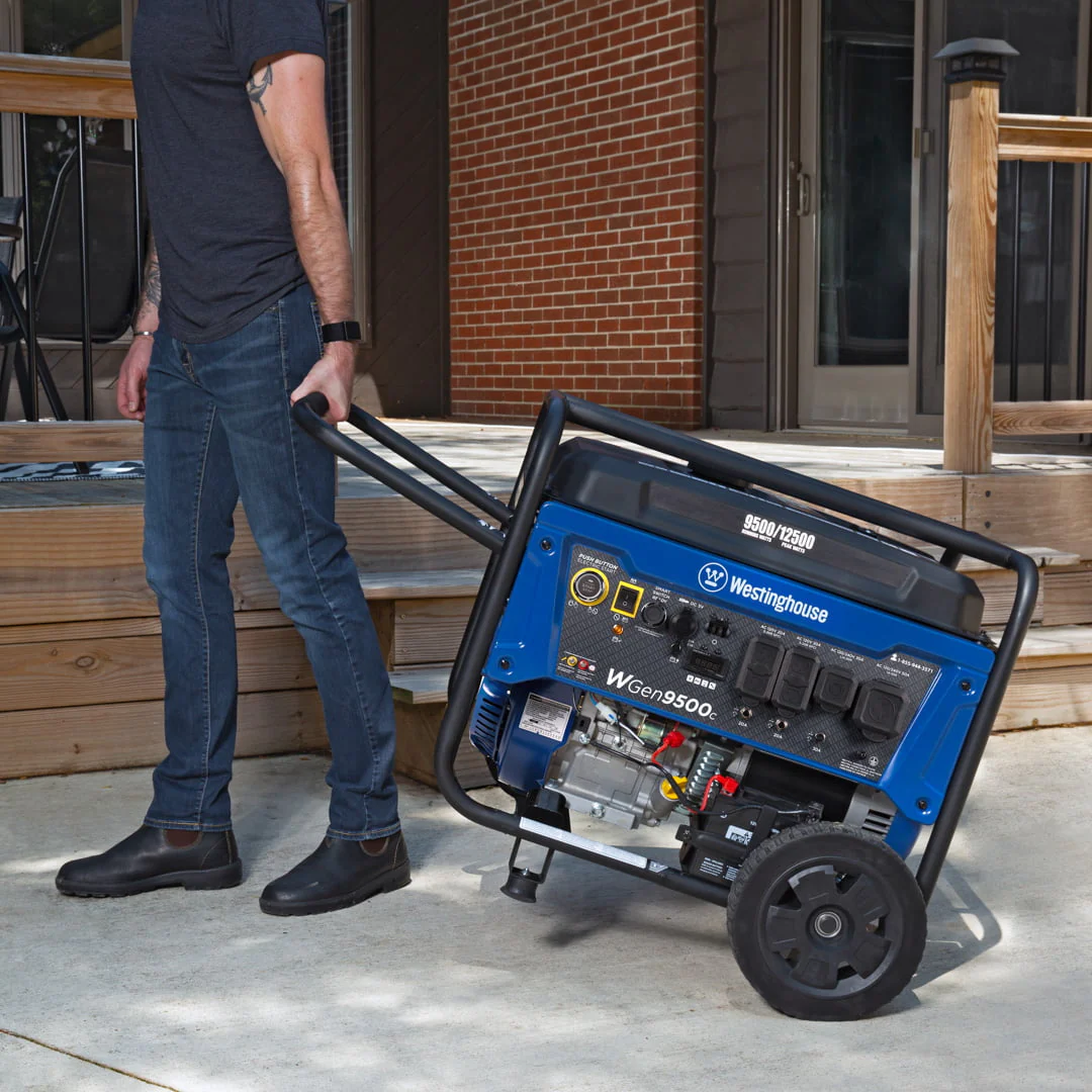 Westinghouse 12, 500 Peak Watt Remote Electric Start, Portable Gas Powered Generator with CO Sensor