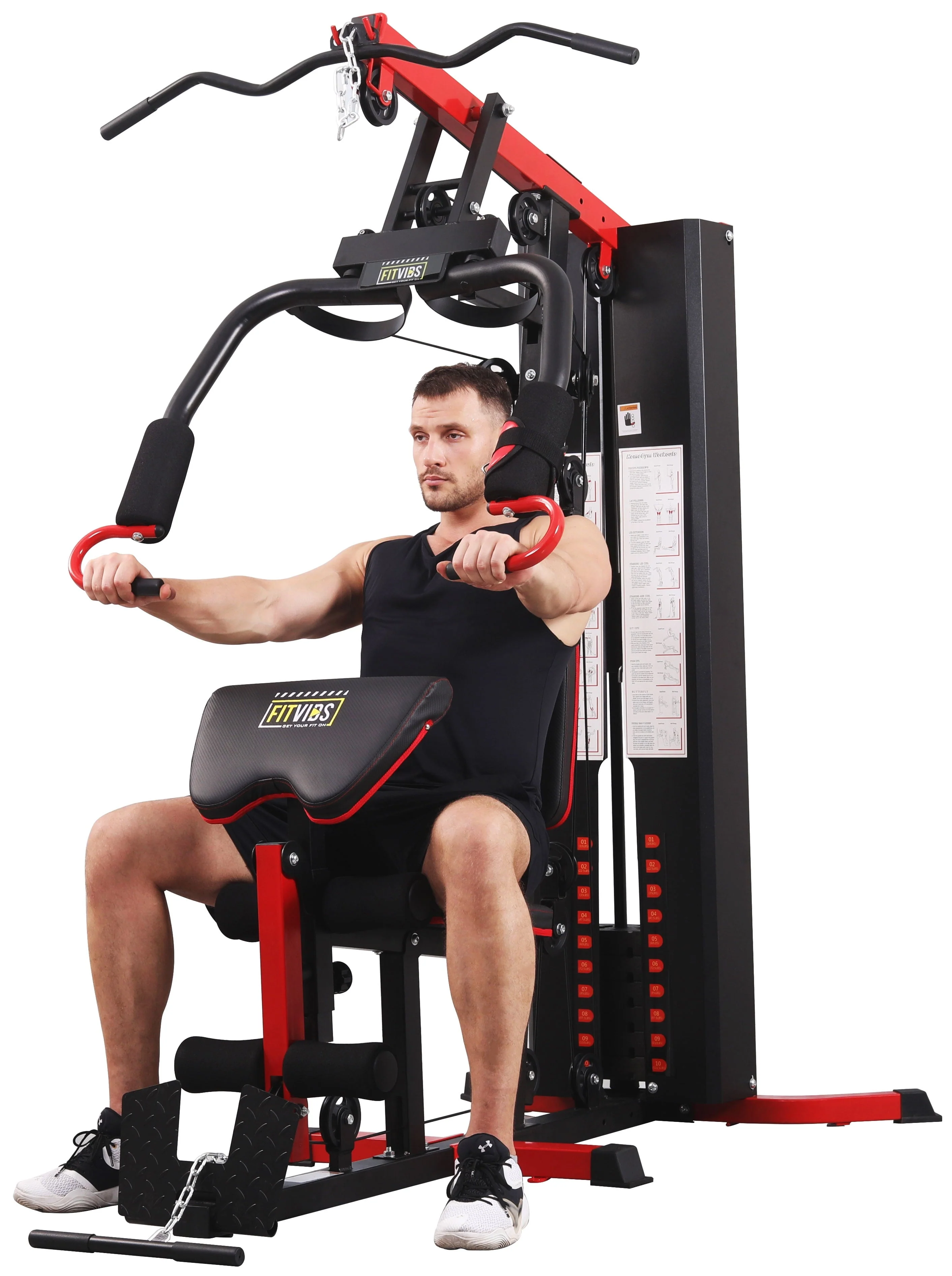 LX750 Home Gym System Workout Station with 330 Lbs of Resistance, 122 5 Lbs Weight Stack, One Station, Comes with Installation Instruction Video, Ships in 5 Boxes