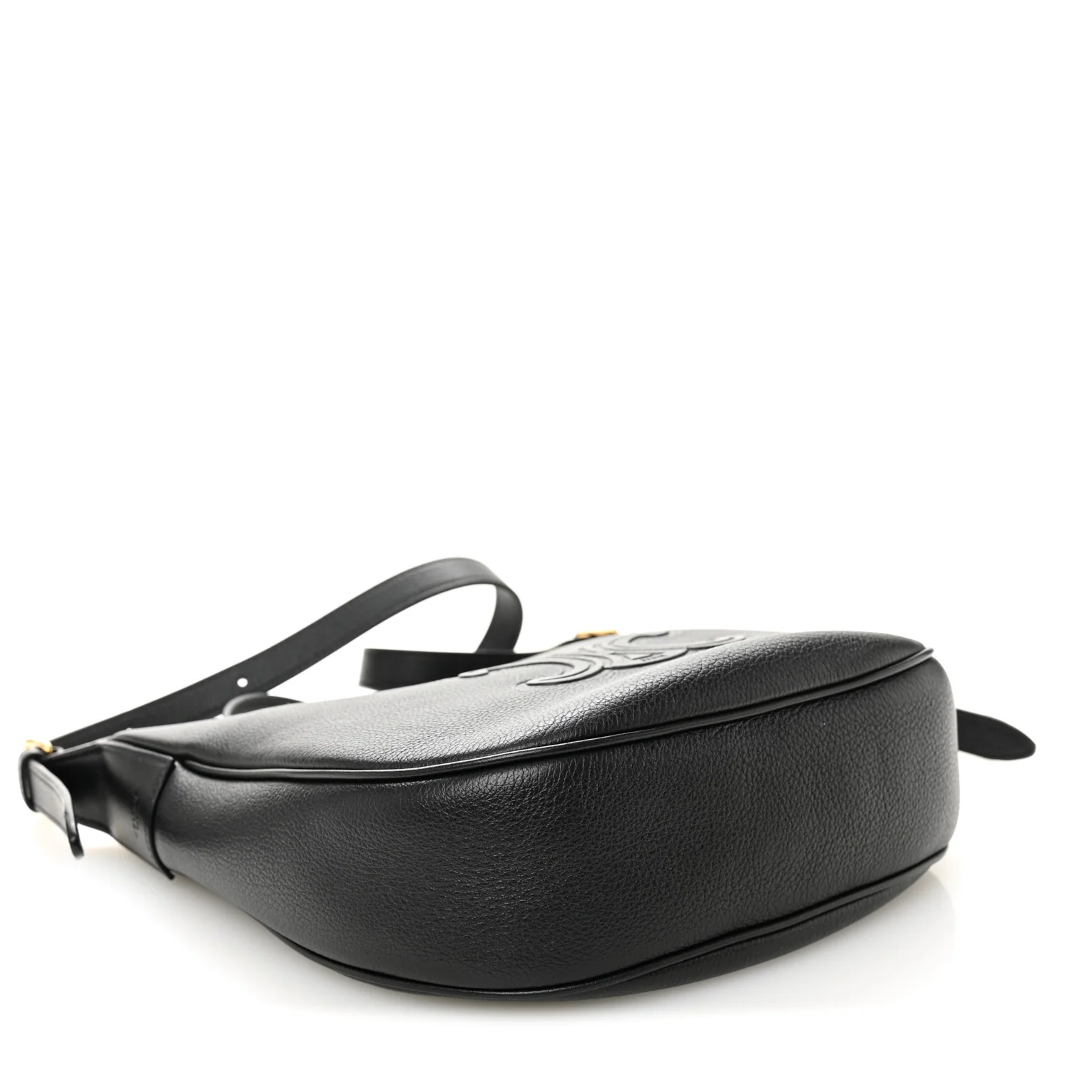 Supple Calfskin Cuir Triomphe Small Heloise Shoulder Bag Black