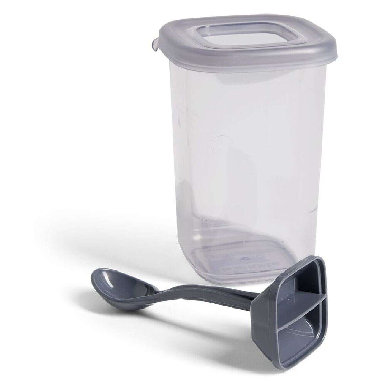 Boîte alimentaire + cuillère polypropylène gris 450mL