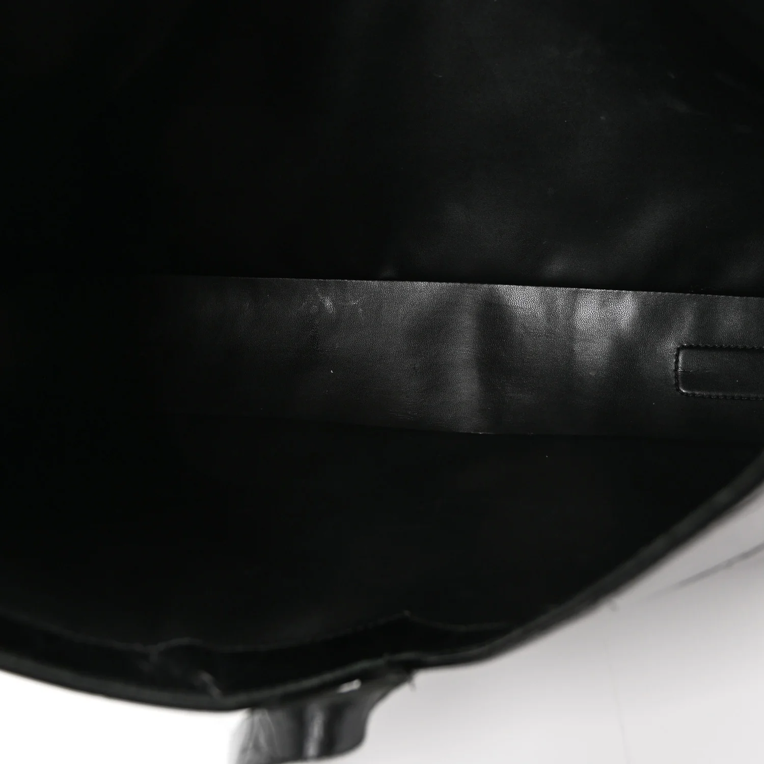 Calfskin Crocodile Embossed Large Cut Out Shoulder Bag Black